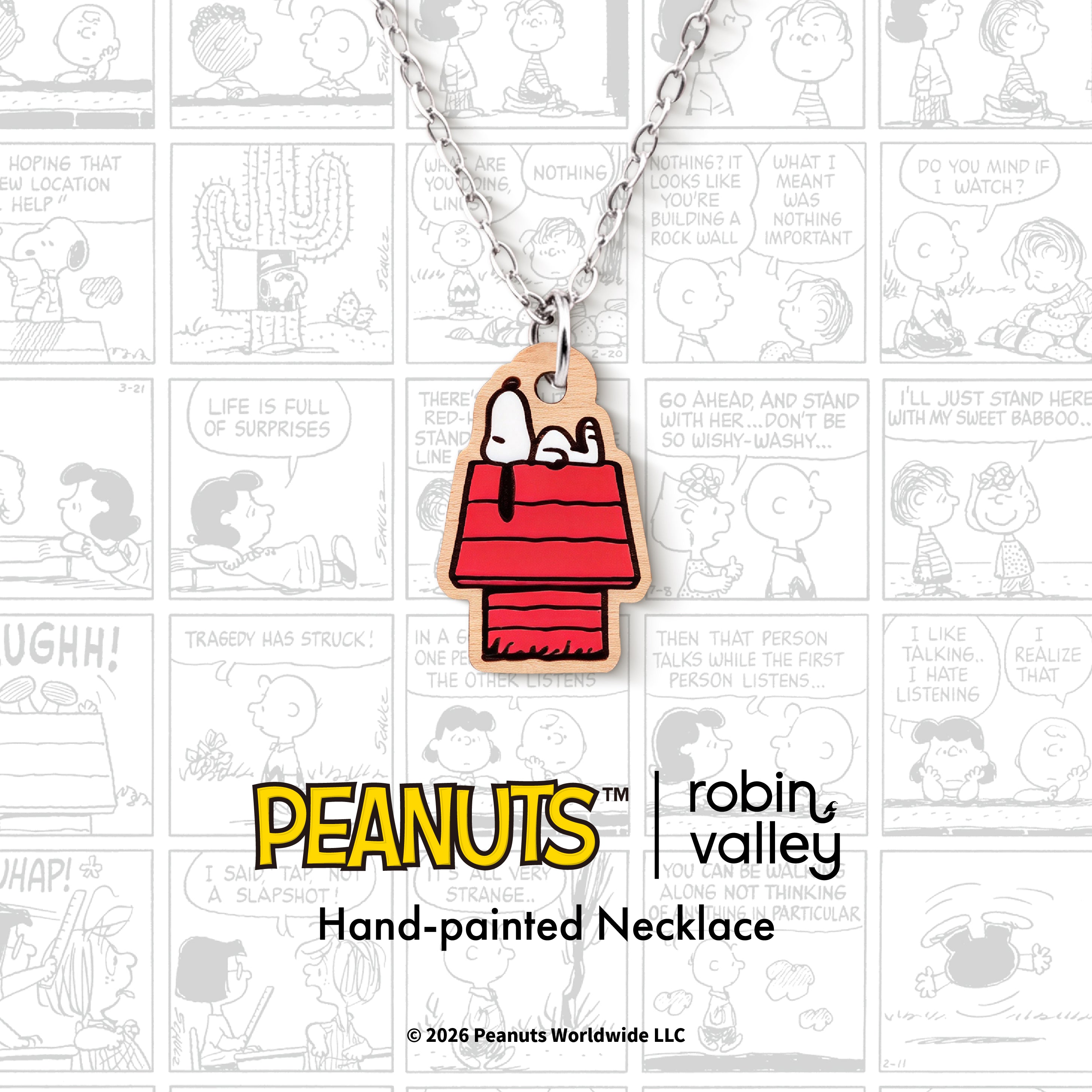 Officially Licensed Peanuts Snoopy on Doghouse Necklace