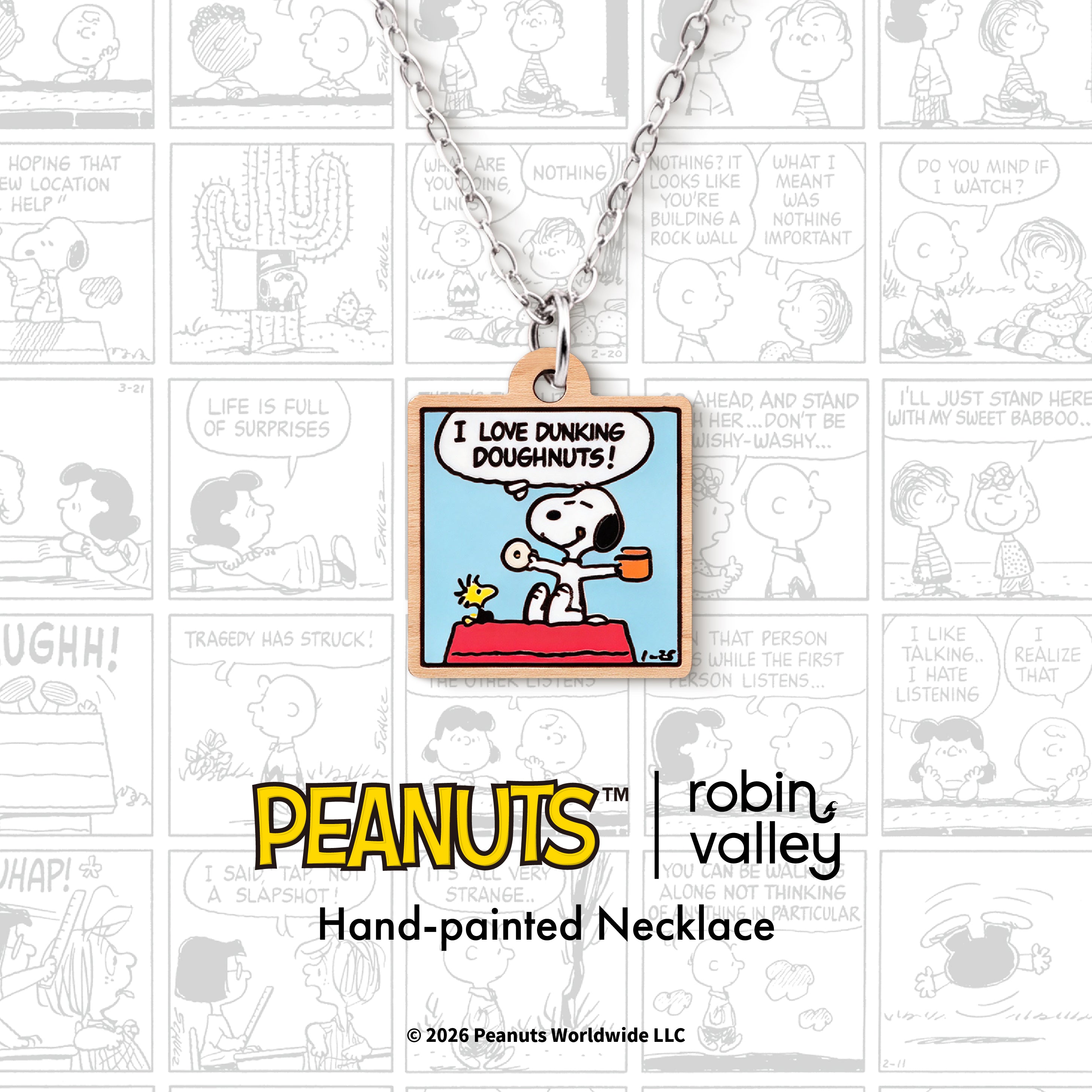 Officially Licensed Peanuts Snoopy Doughnut Lover Necklace