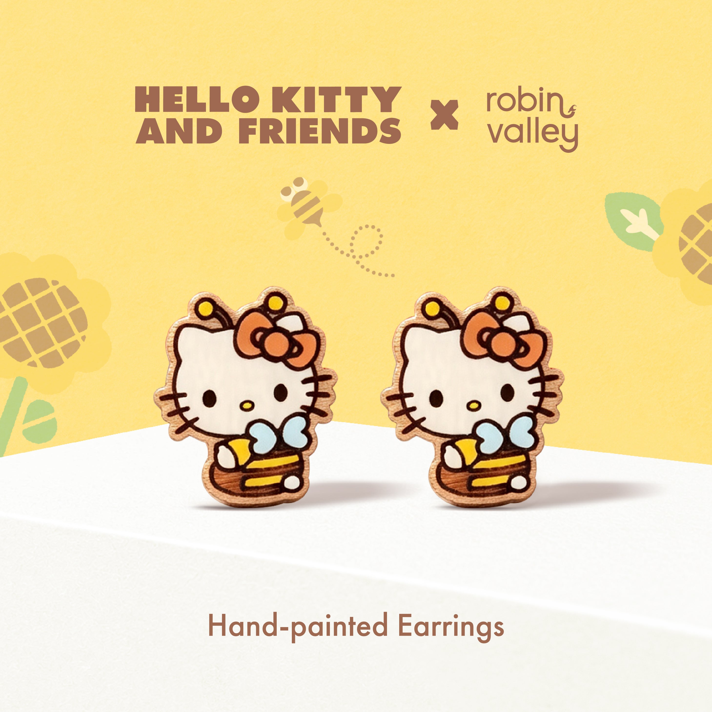 Officially Licensed Hello Kitty Bee Stud Earrings