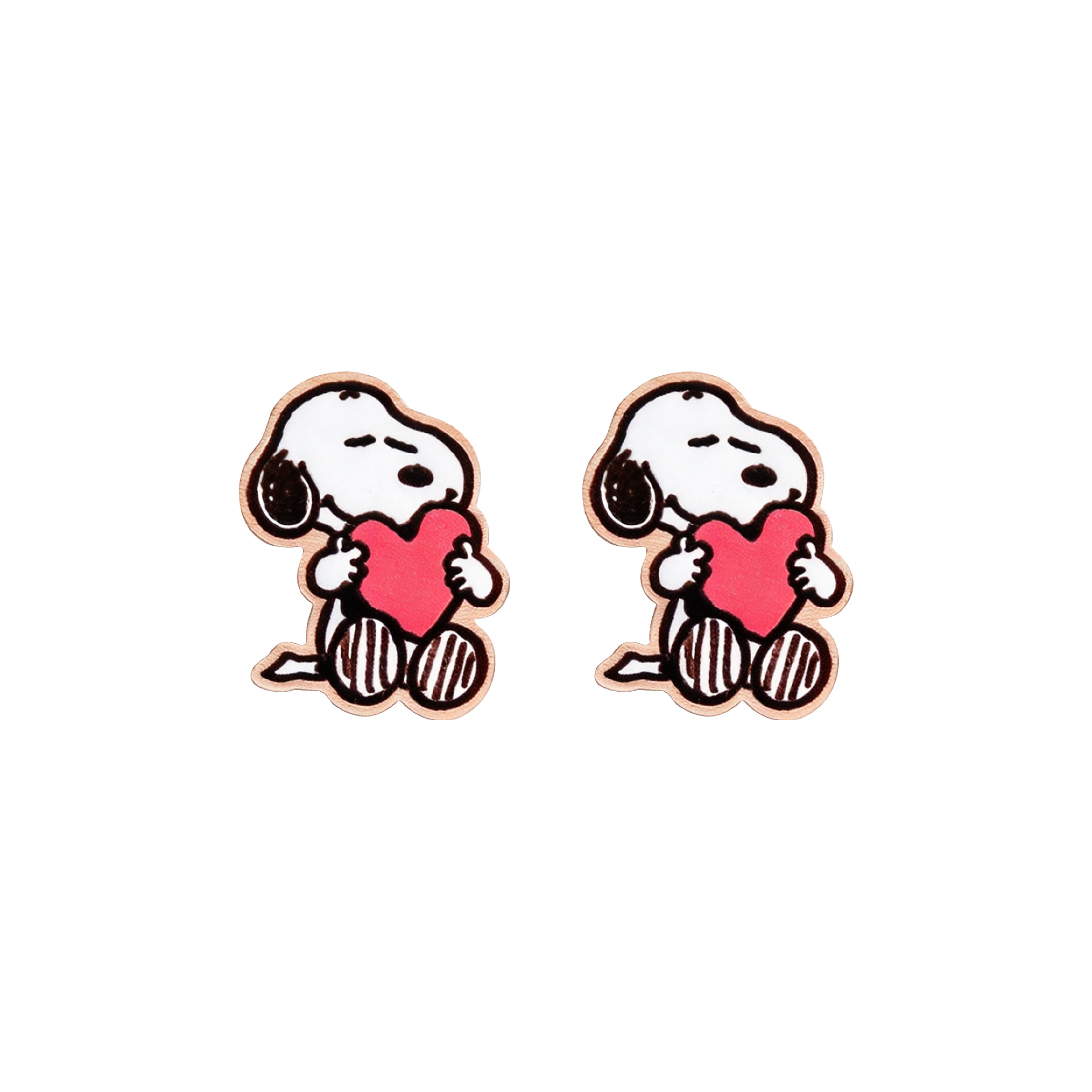 Officially Licensed Peanuts Snoopy with Heart Stud Earrings