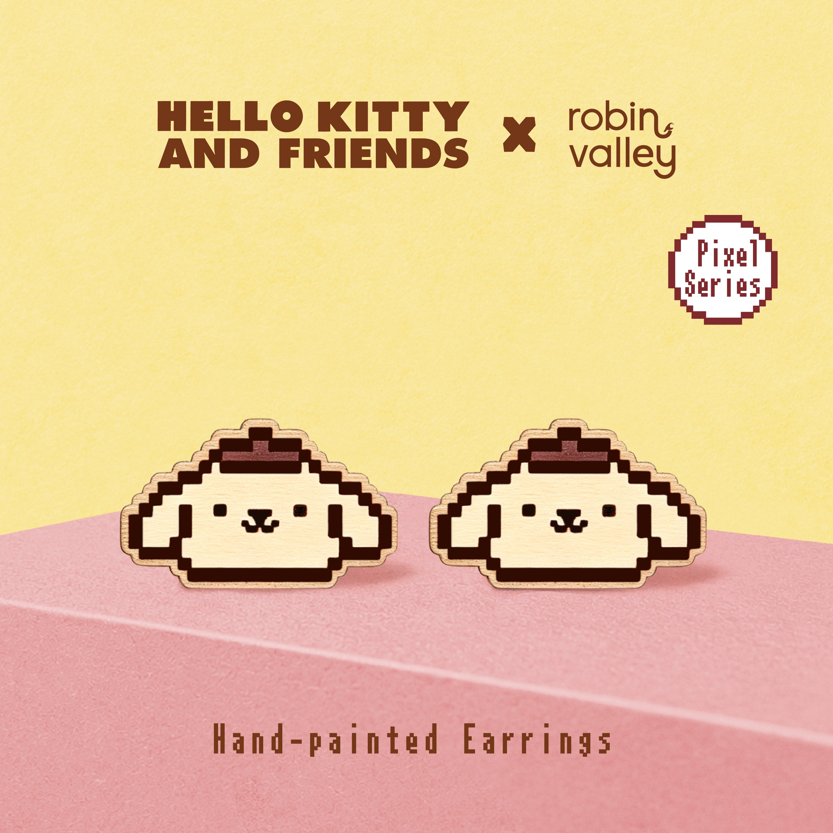 Pixel Pompompurin Stud Earrings