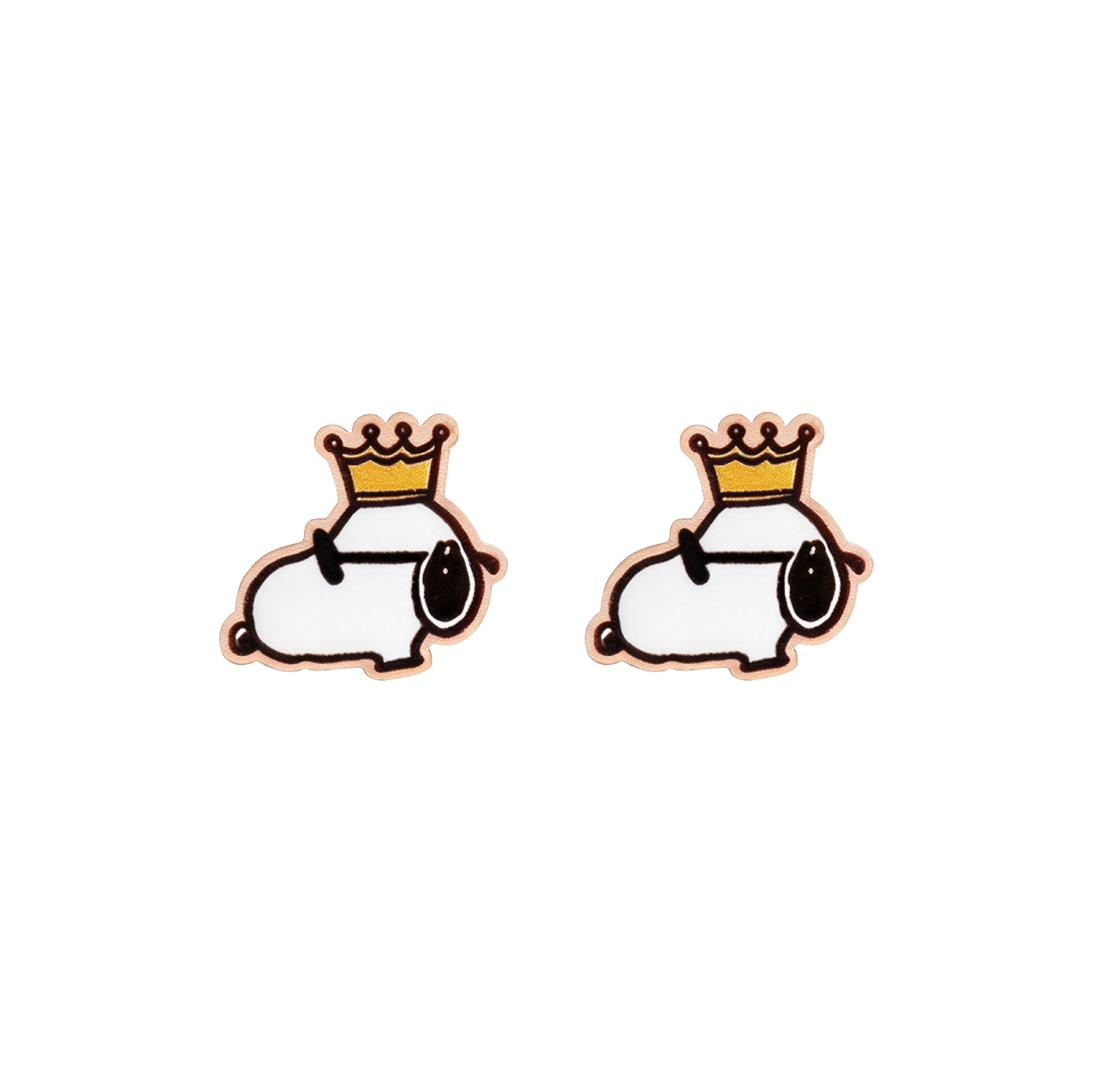 Officially Licensed Peanuts Joe Cool Snoopy with Crown Stud Earrings