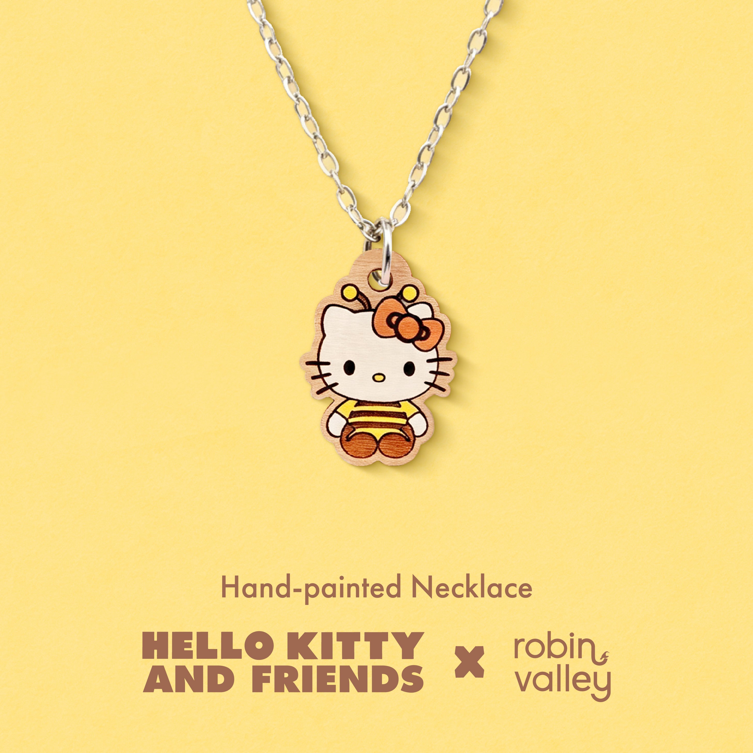 Officially Licensed Sitting Hello Kitty Bee Necklace