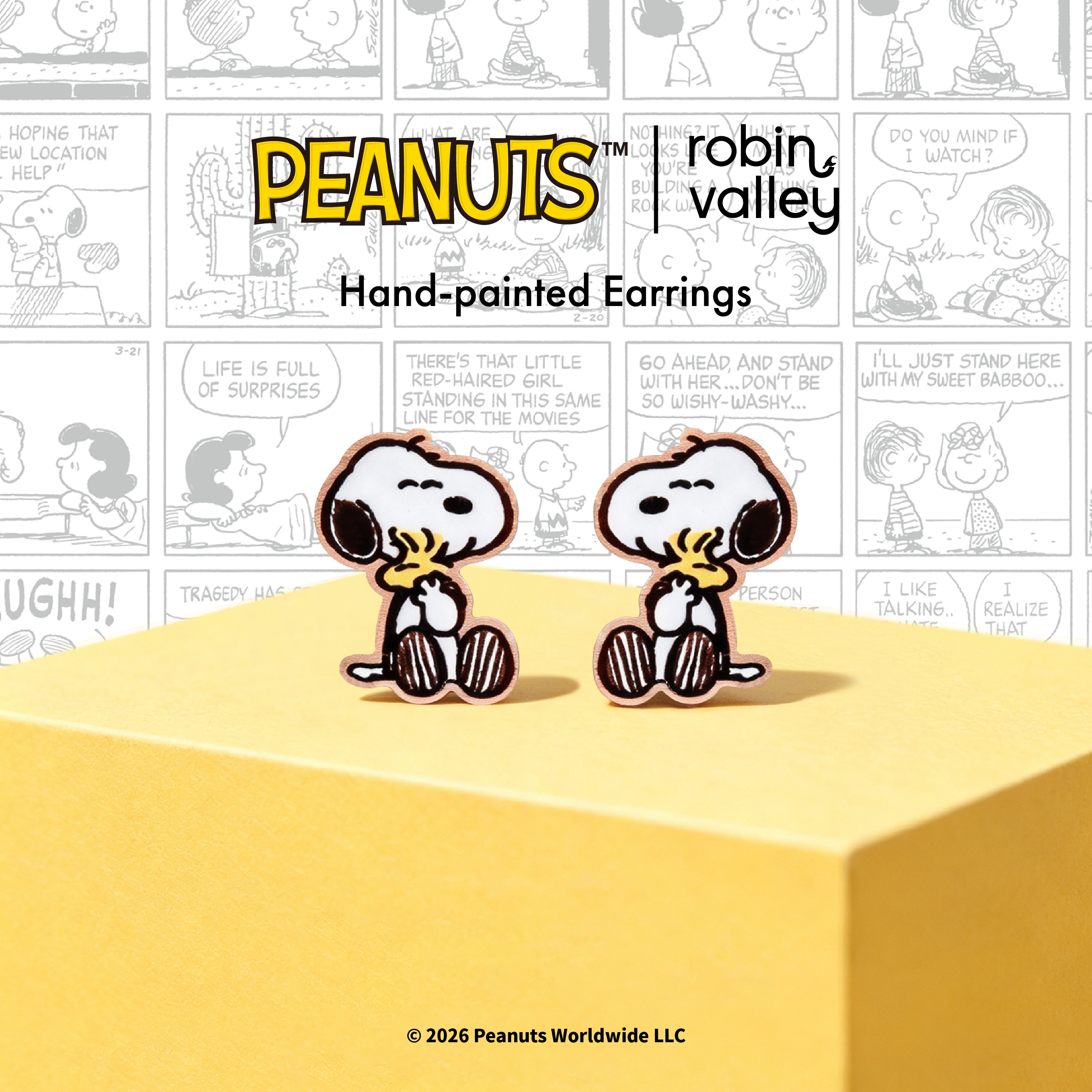 Officially Licensed Peanuts Snoopy and Woodstock Stud Earrings