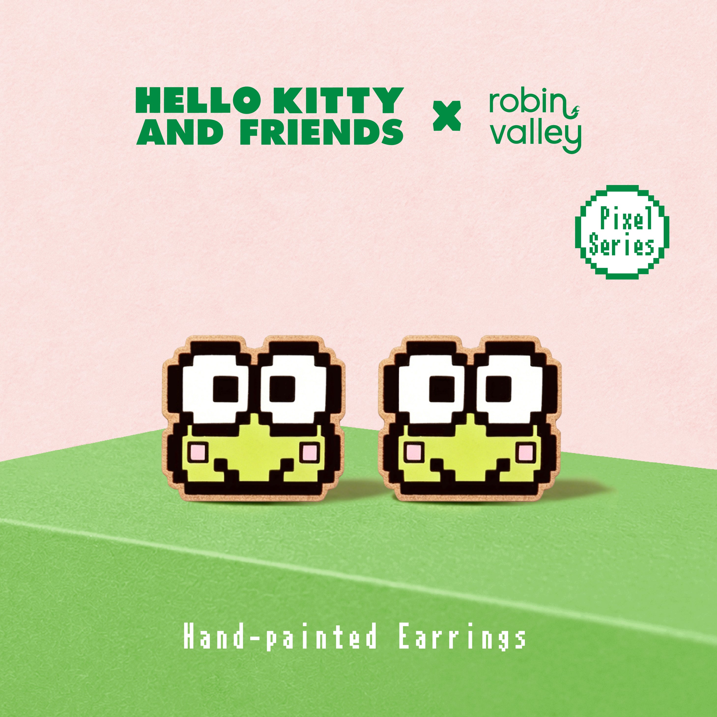 Pixel Keroppi Stud Earrings