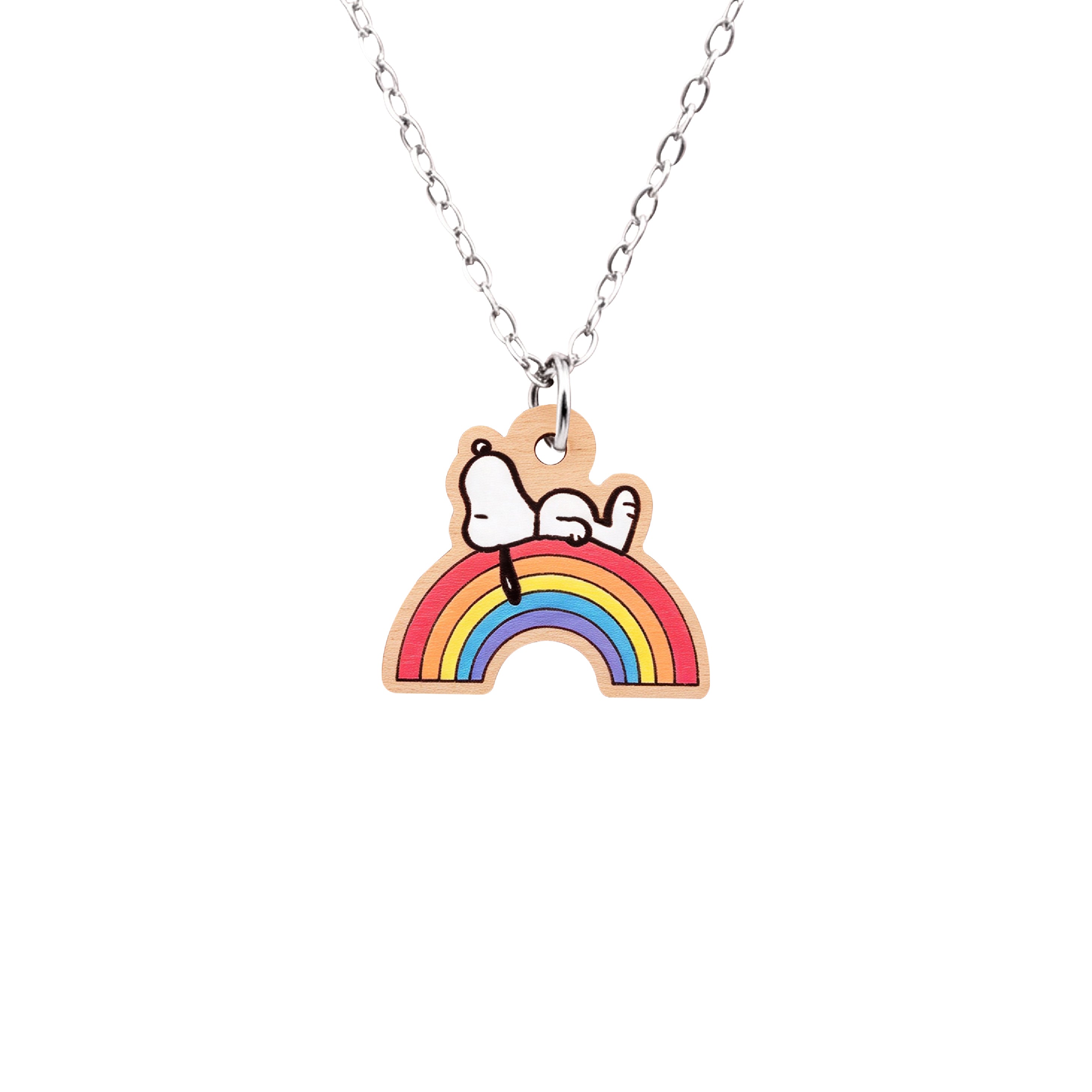 Officially Licensed Peanuts Snoopy on a Rainbow Necklace