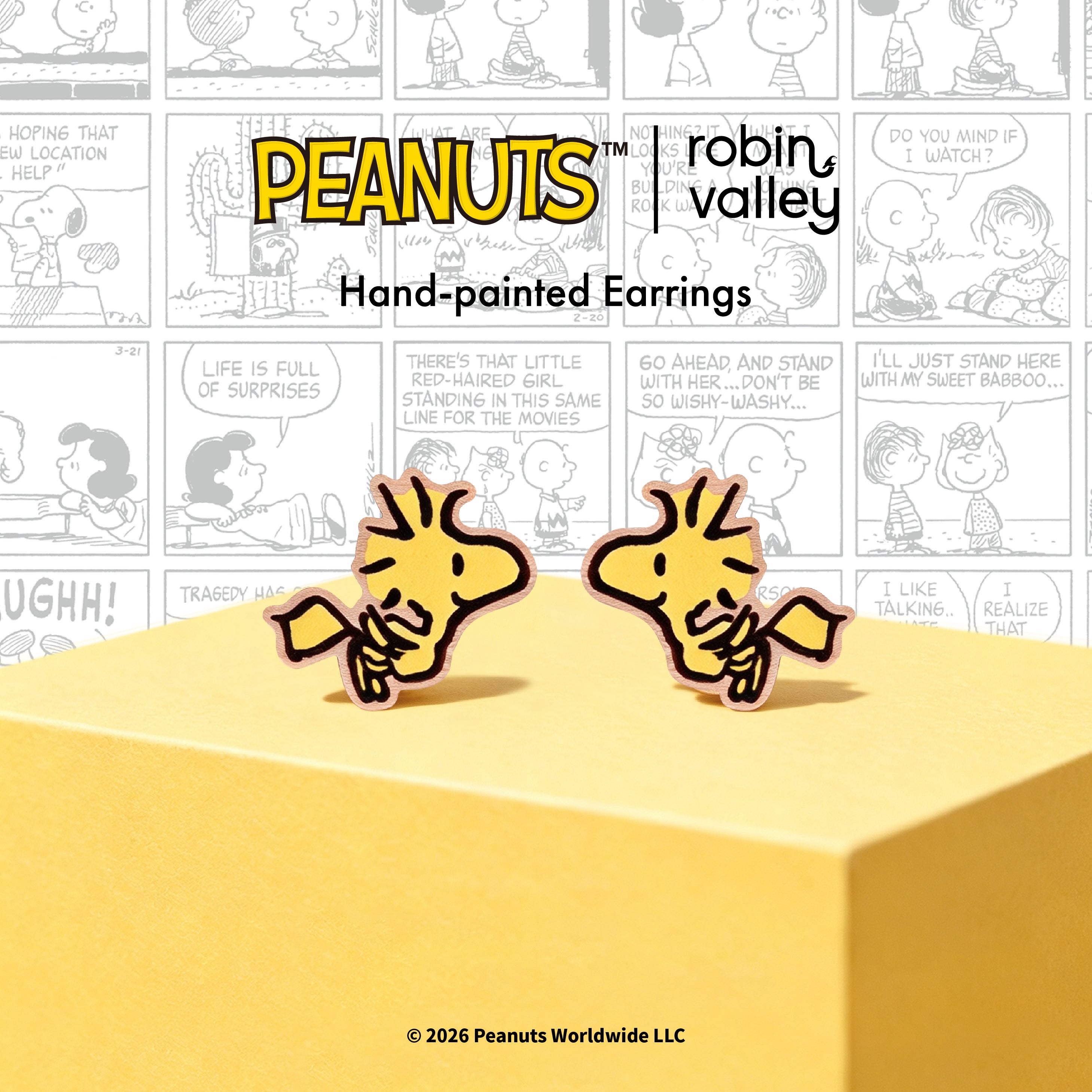 Officially Licensed Peanuts Flying Woodstock Stud Earrings