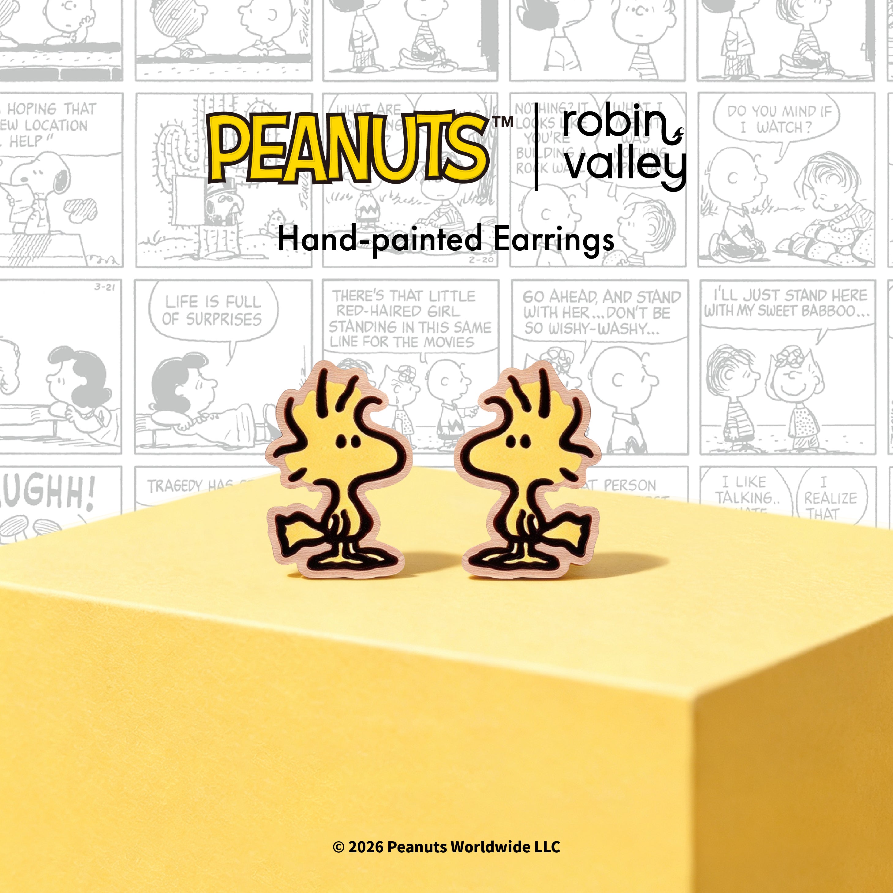 Officially Licensed Peanuts Classic Woodstock Stud Earrings
