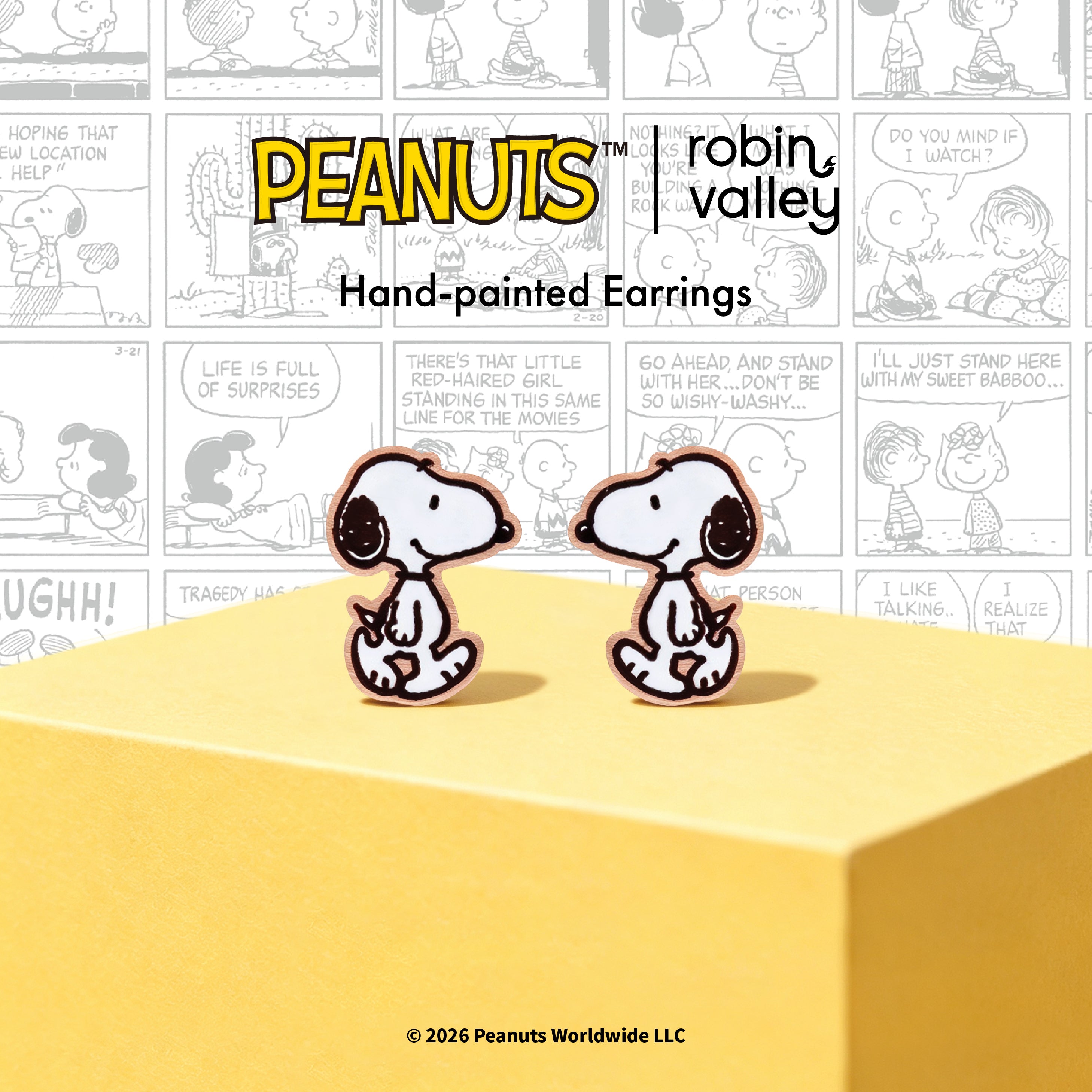 Officially Licensed Peanuts Classic Walking Snoopy Stud Earrings