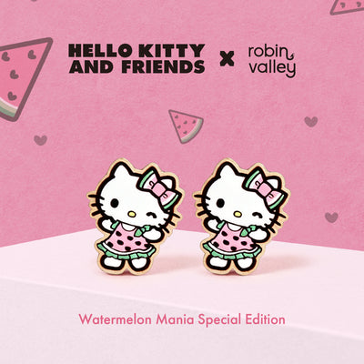 Officially Licensed Watermelon Hello Kitty Stud Earrings