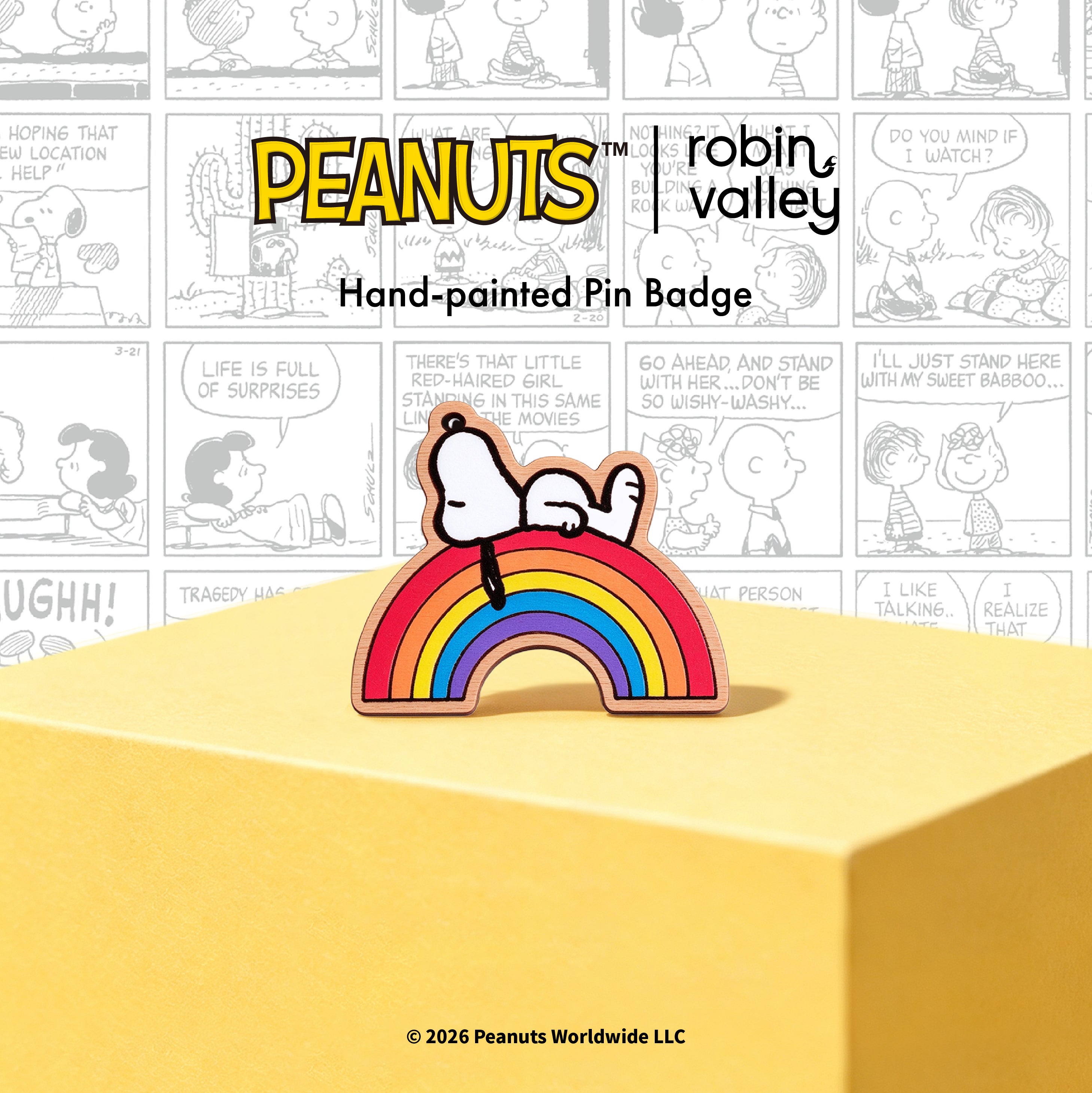 Officially Licensed Peanuts Snoopy Rainbow Pin Badge