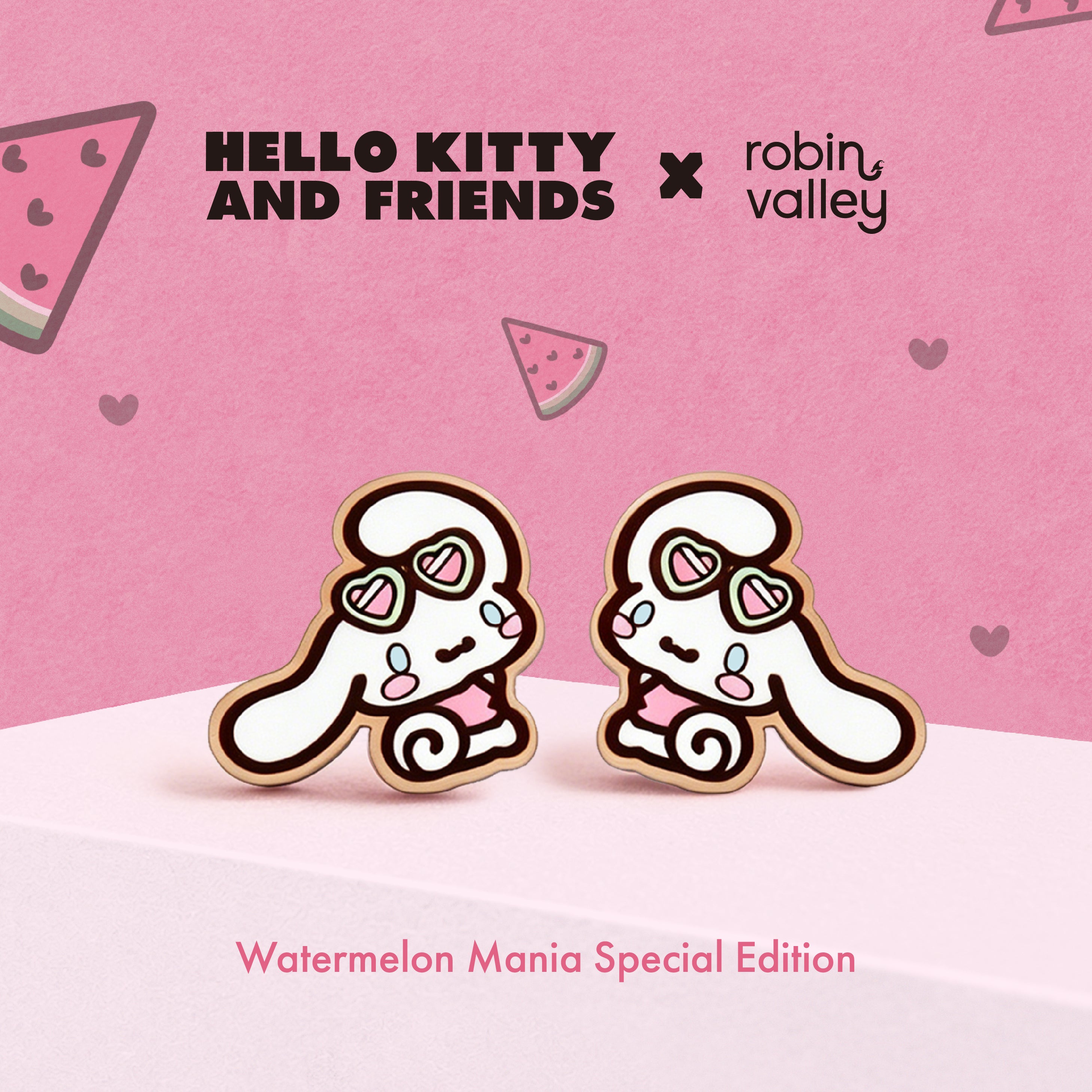 Officially Licensed Watermelon Cinnamoroll Stud Earrings