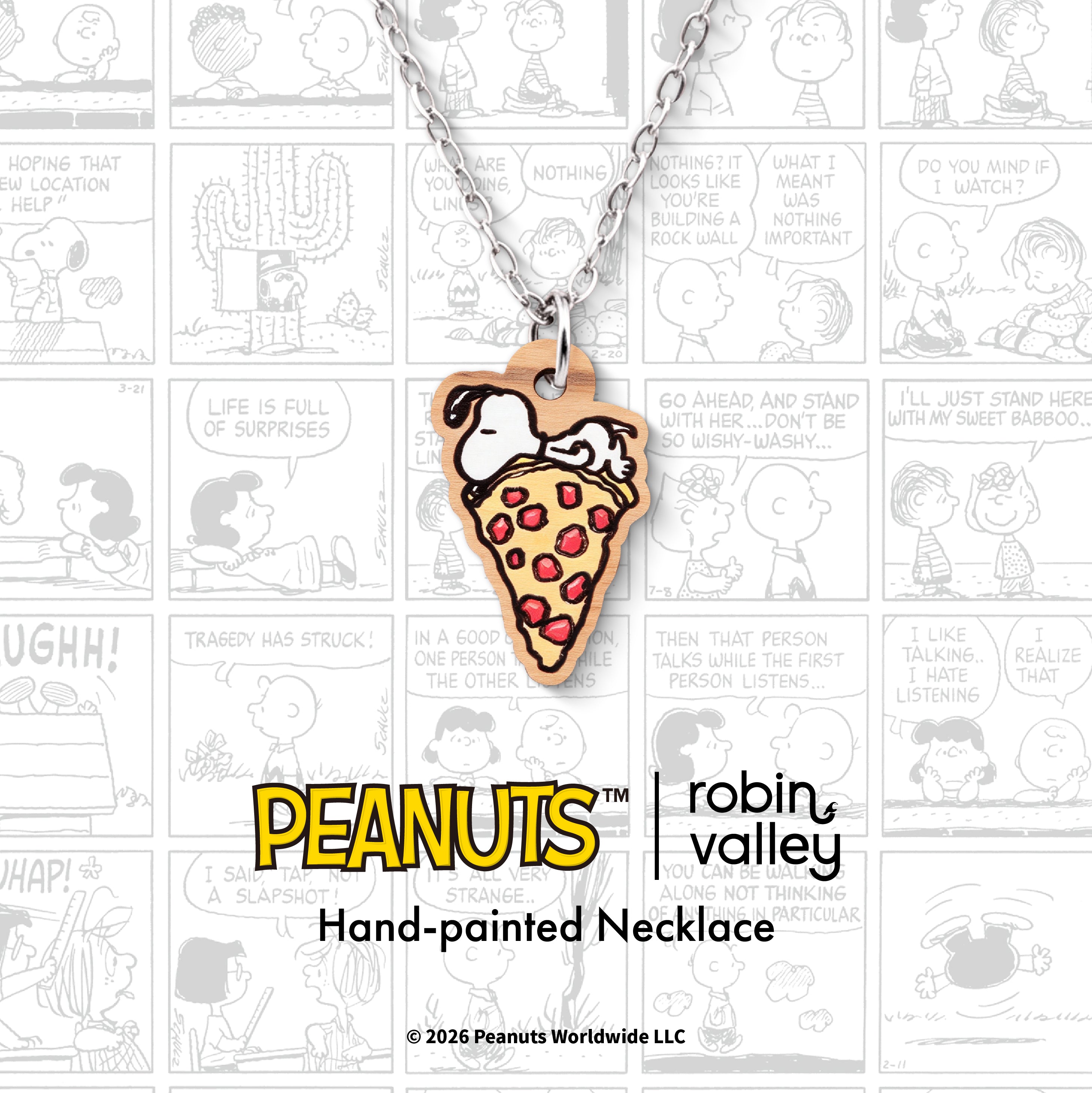 Officially Licensed Peanuts Snoopy Pizza Necklace