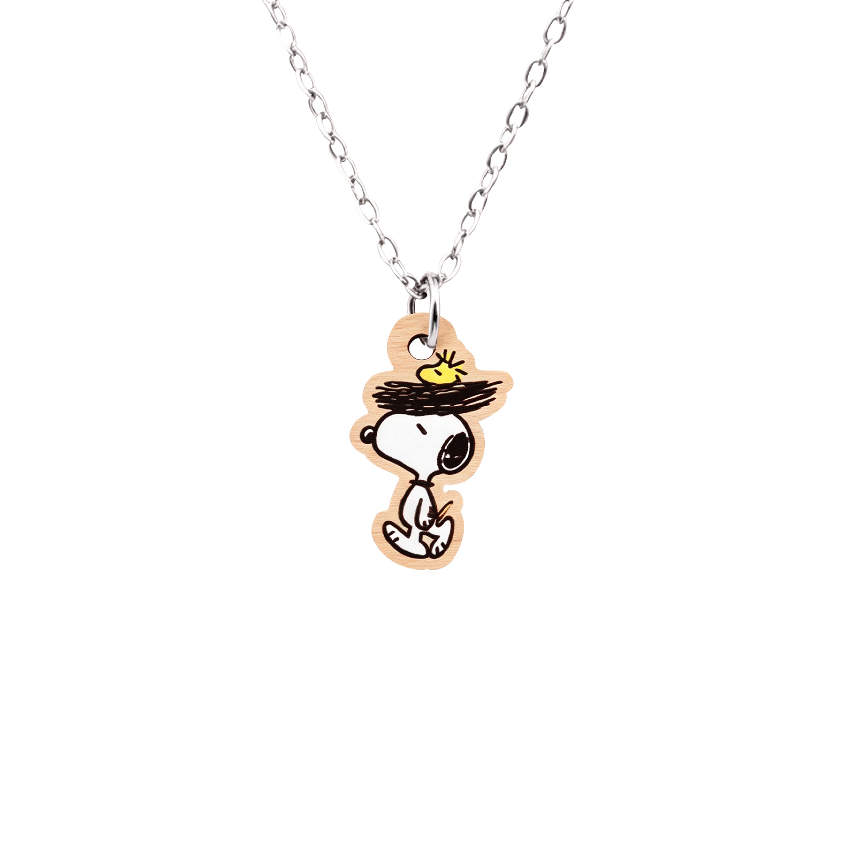 Officially Licensed Peanuts Snoopy and Woodstock Nest Necklace