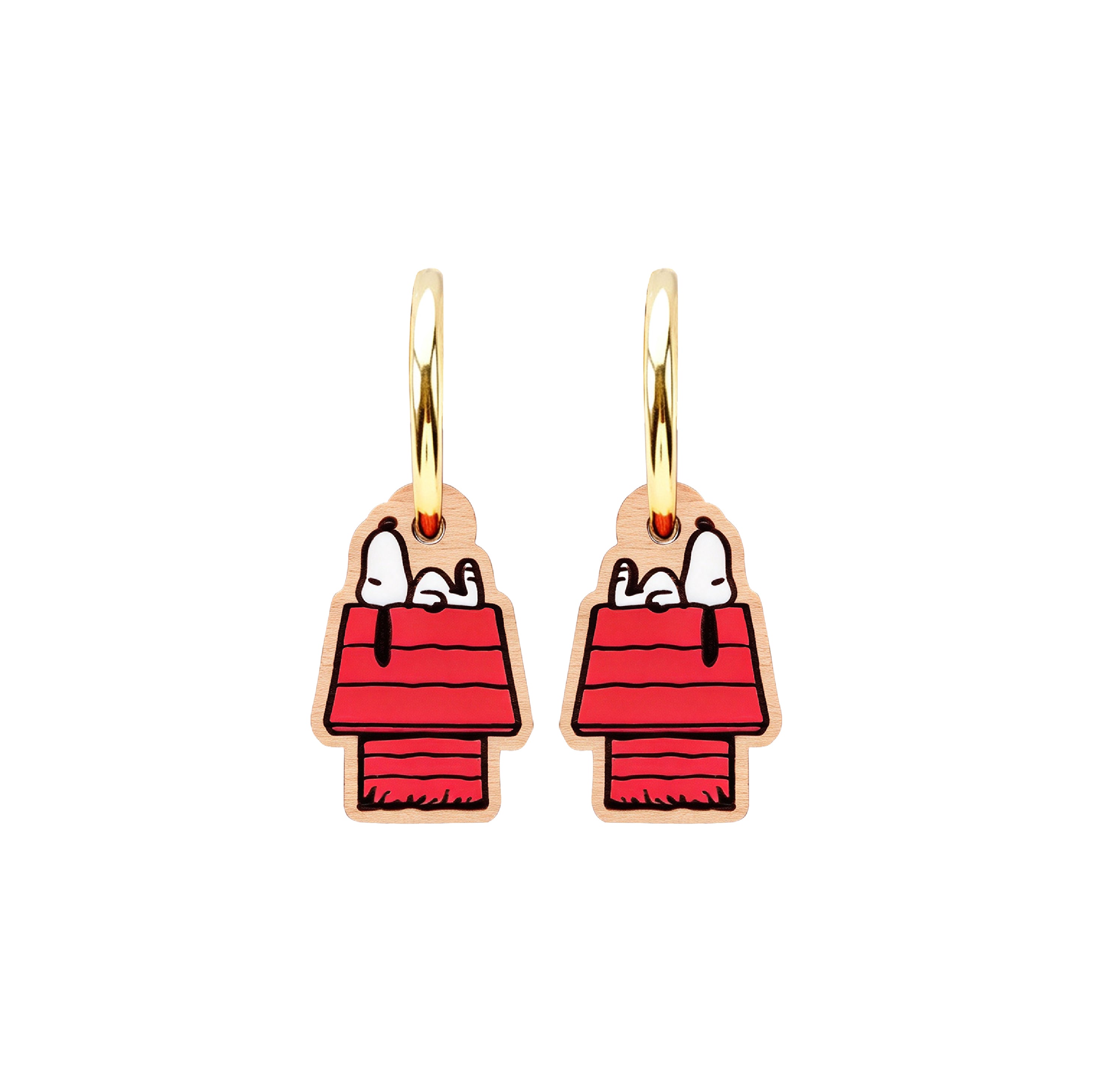 Officially Licensed Peanuts Snoopy on Doghouse Hoop Earrings