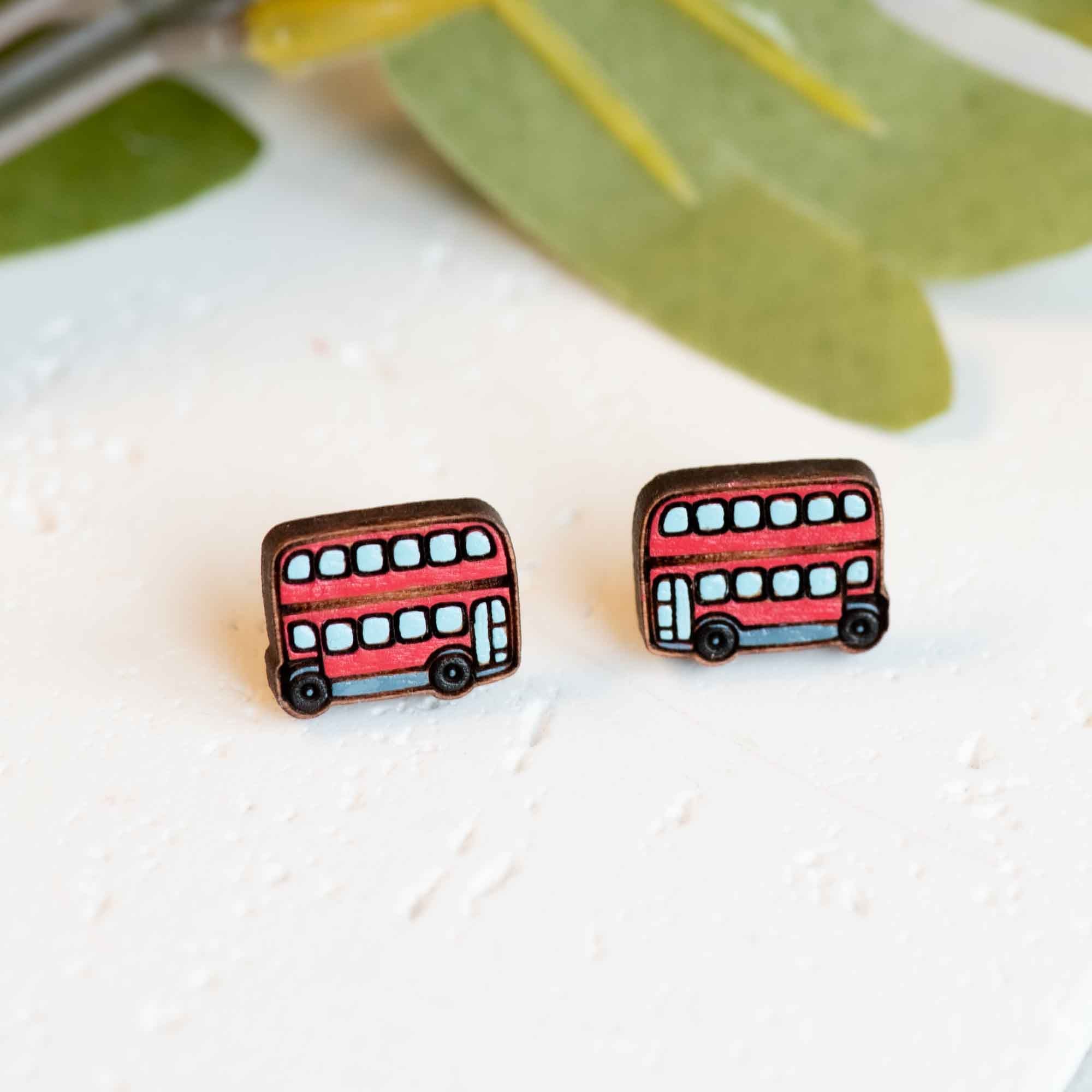 Pendientes de autobús de dos pisos