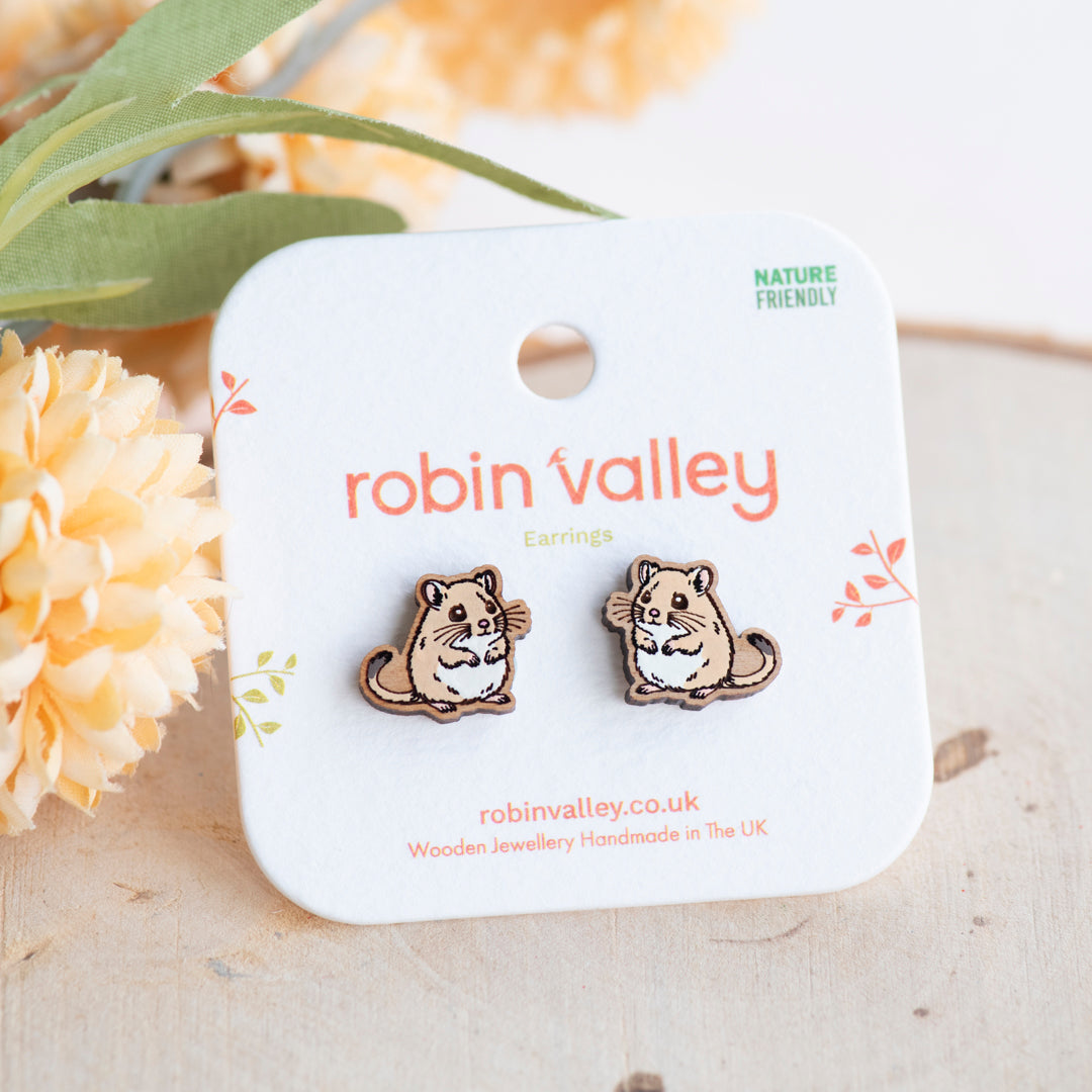 Cute Gerbil Stud Earrings