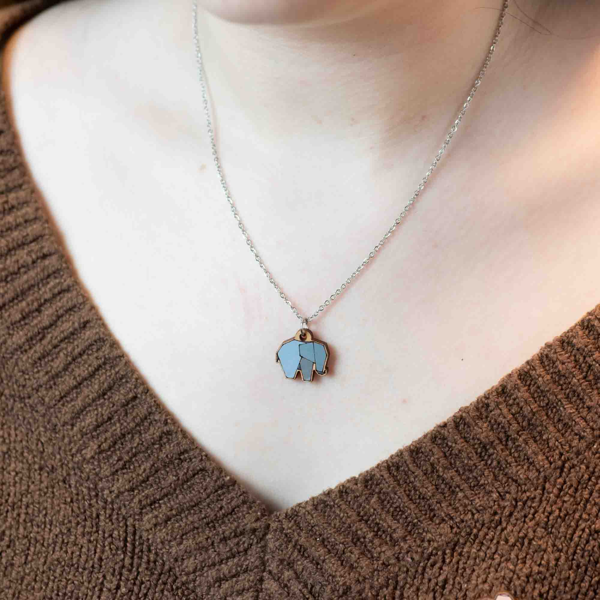 Origami Elephant Necklace