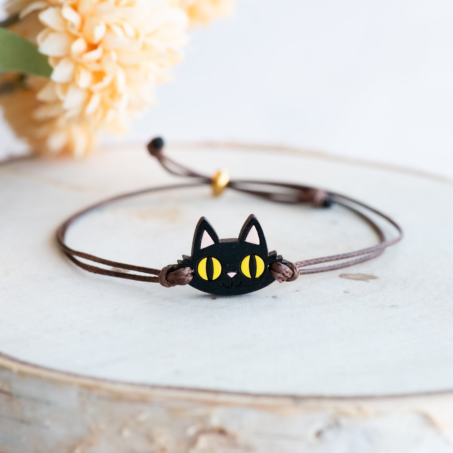 Söt svart kattarmband