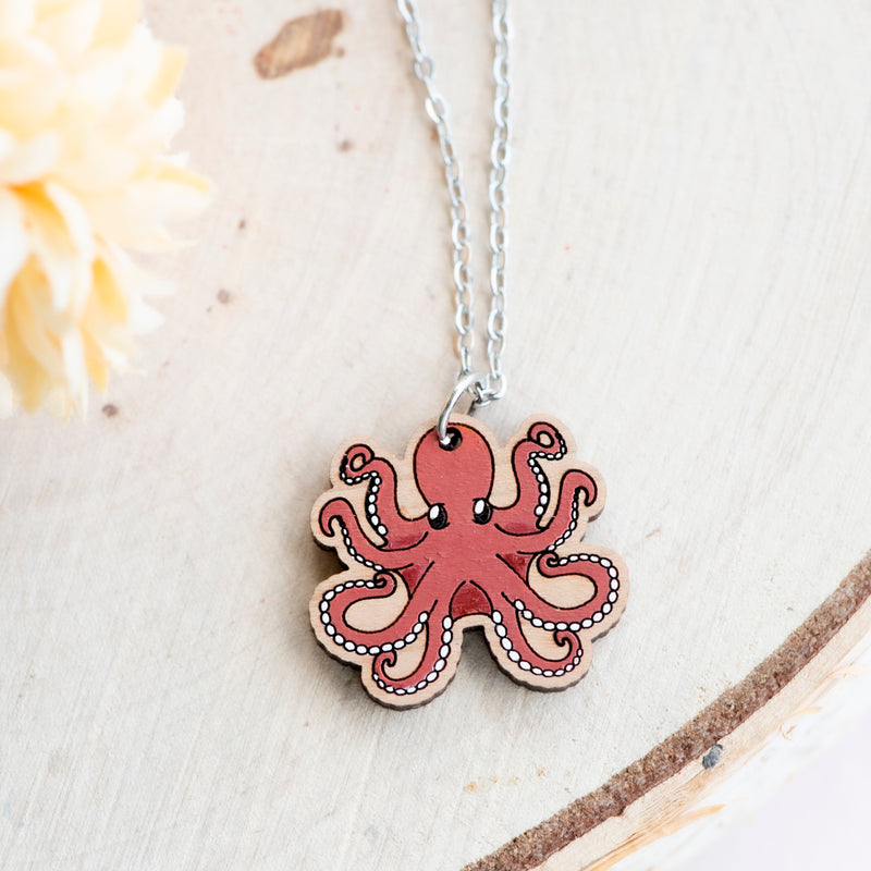 Red Octopus Necklace