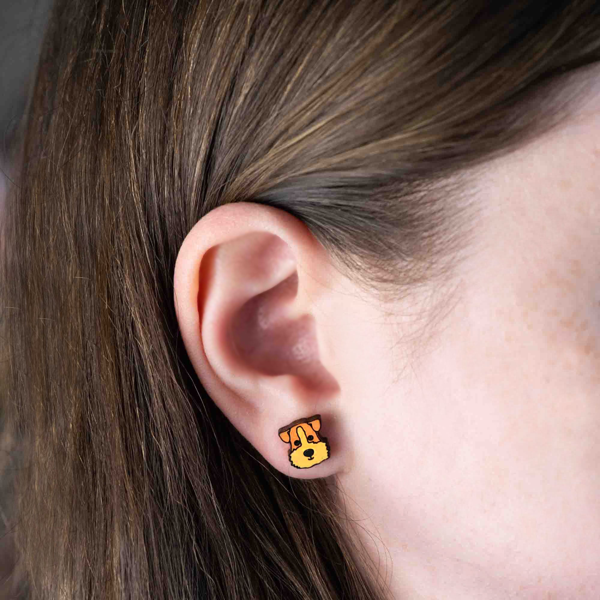 Hand-painted Fox Terrier Earrings - PEL10298