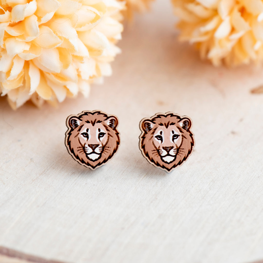 Lion Stud Earrings