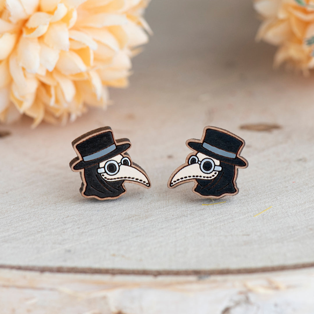 Plague Doctor Stud Earrings