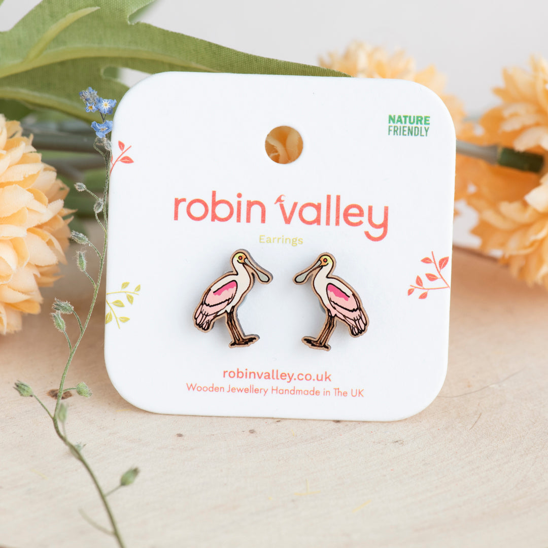 Roseate Spoonbill Stud Earrings
