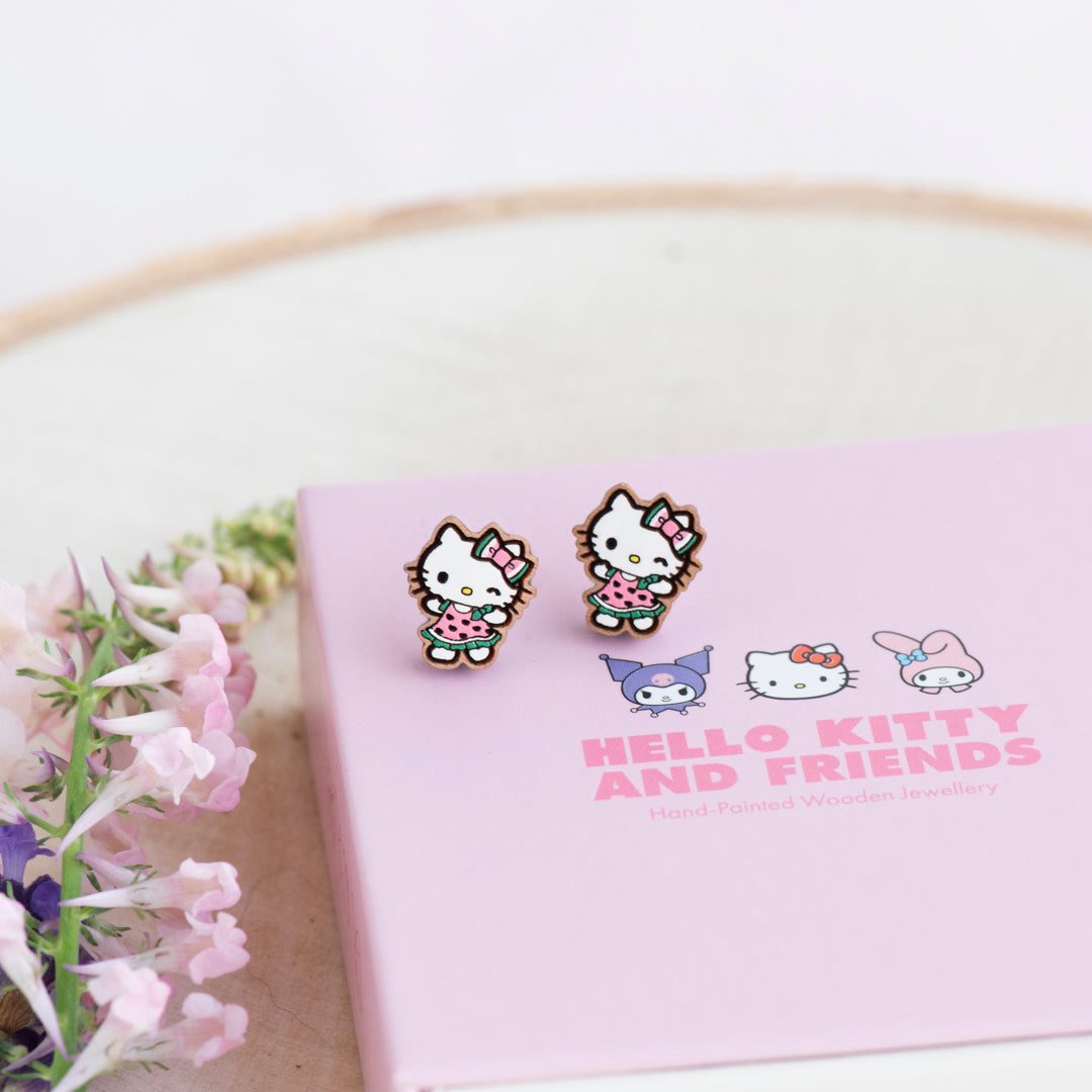 Officially Licensed Watermelon Hello Kitty Stud Earrings