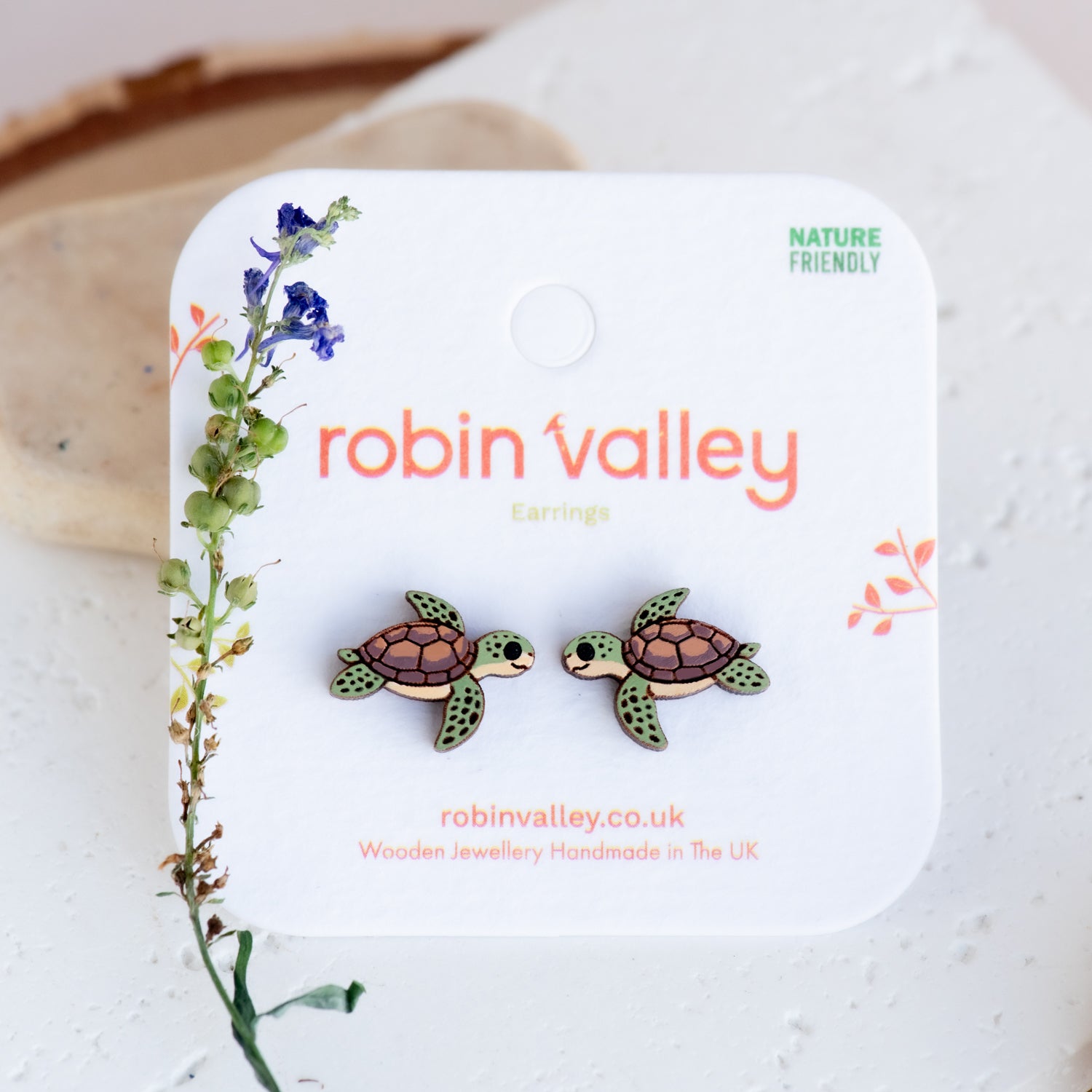 Swimming Sea Turtle Earrings