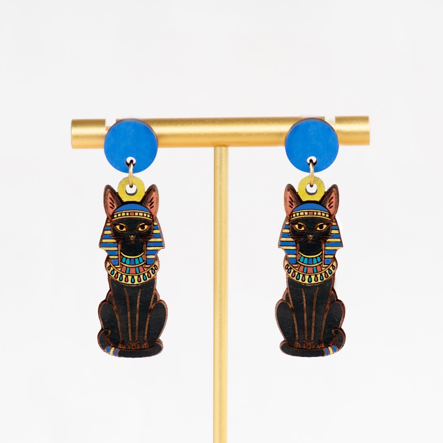 Ancient Egyptian Cat Drop Earrings