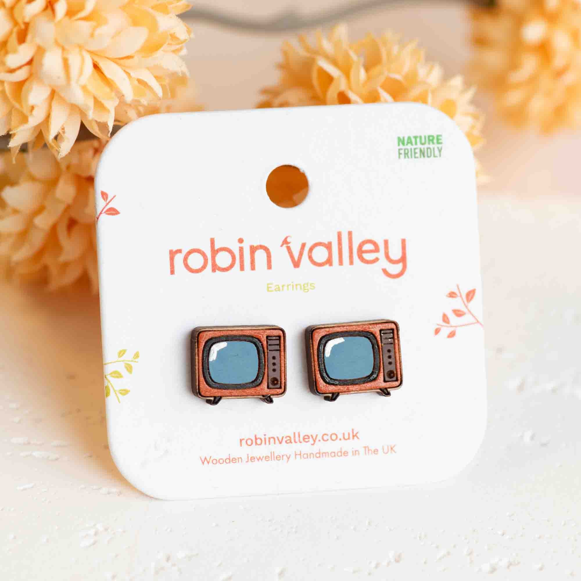 Hand-painted Vintage Television Earrings - PET15326