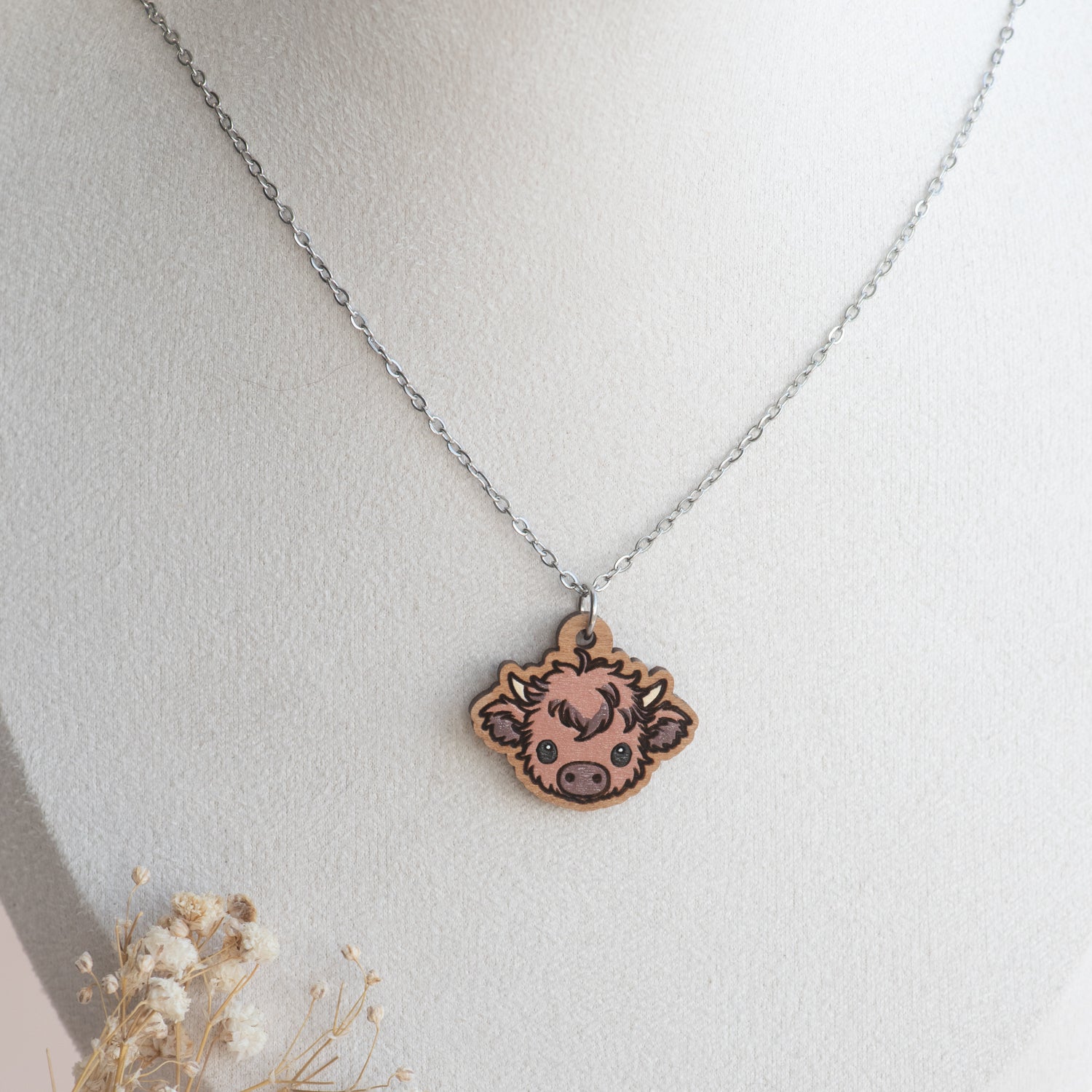 Baby Highland Cow Necklace