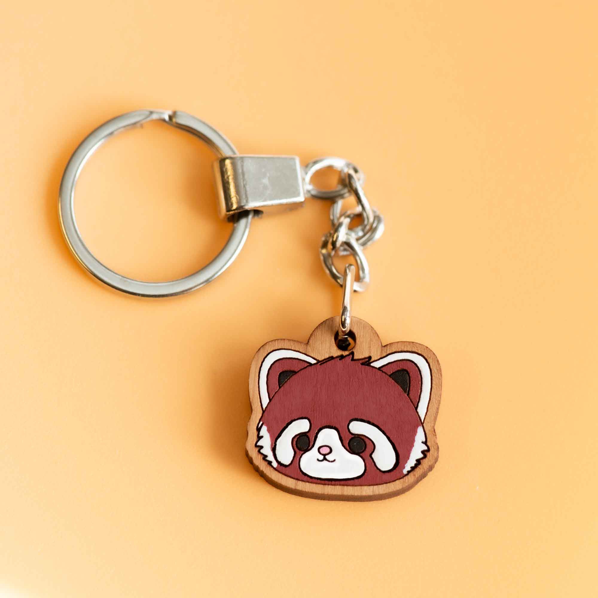 Fluffy Red Panda Keyring
