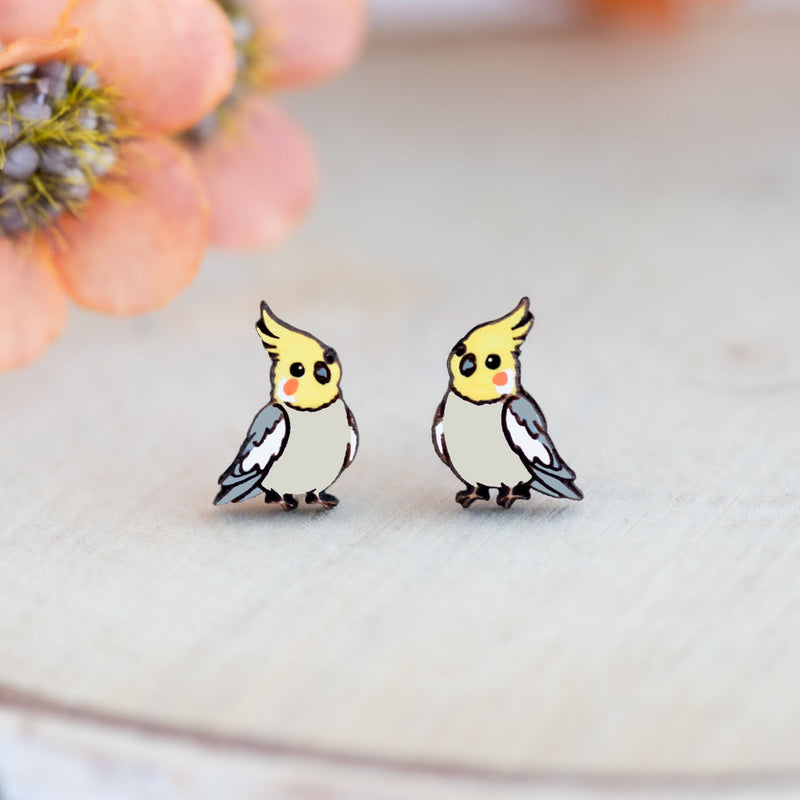 Cute Cockatiel Stud Earrings