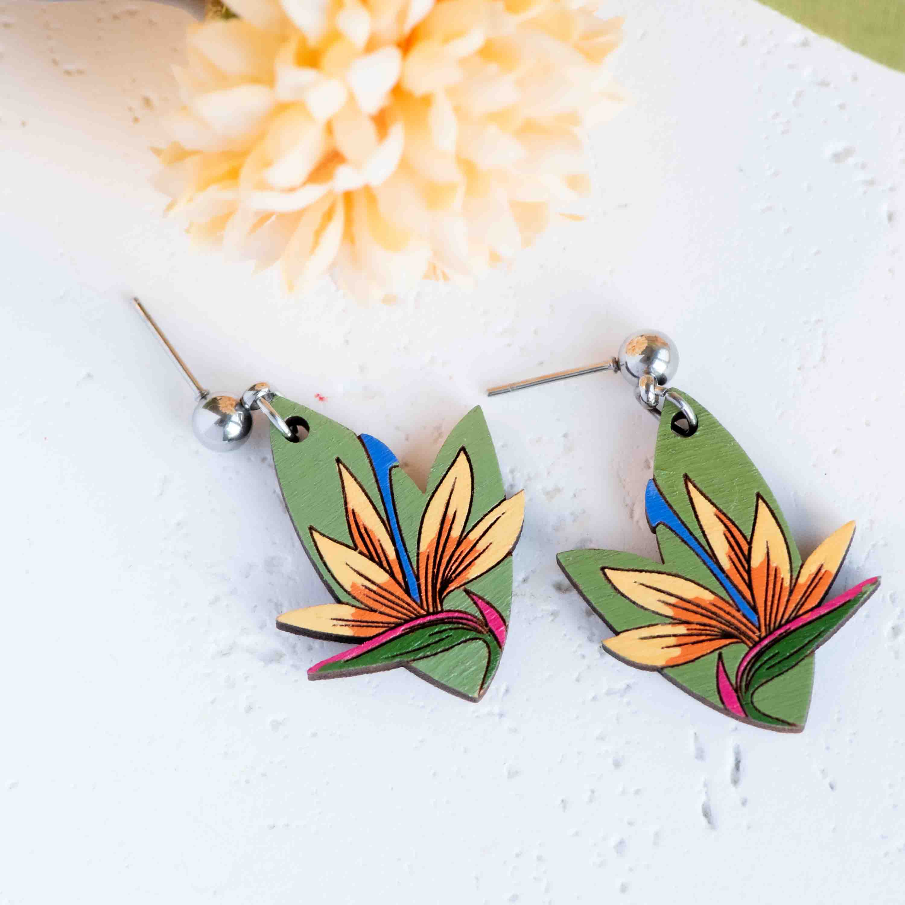 Bird of Paradise Dangle Earrings