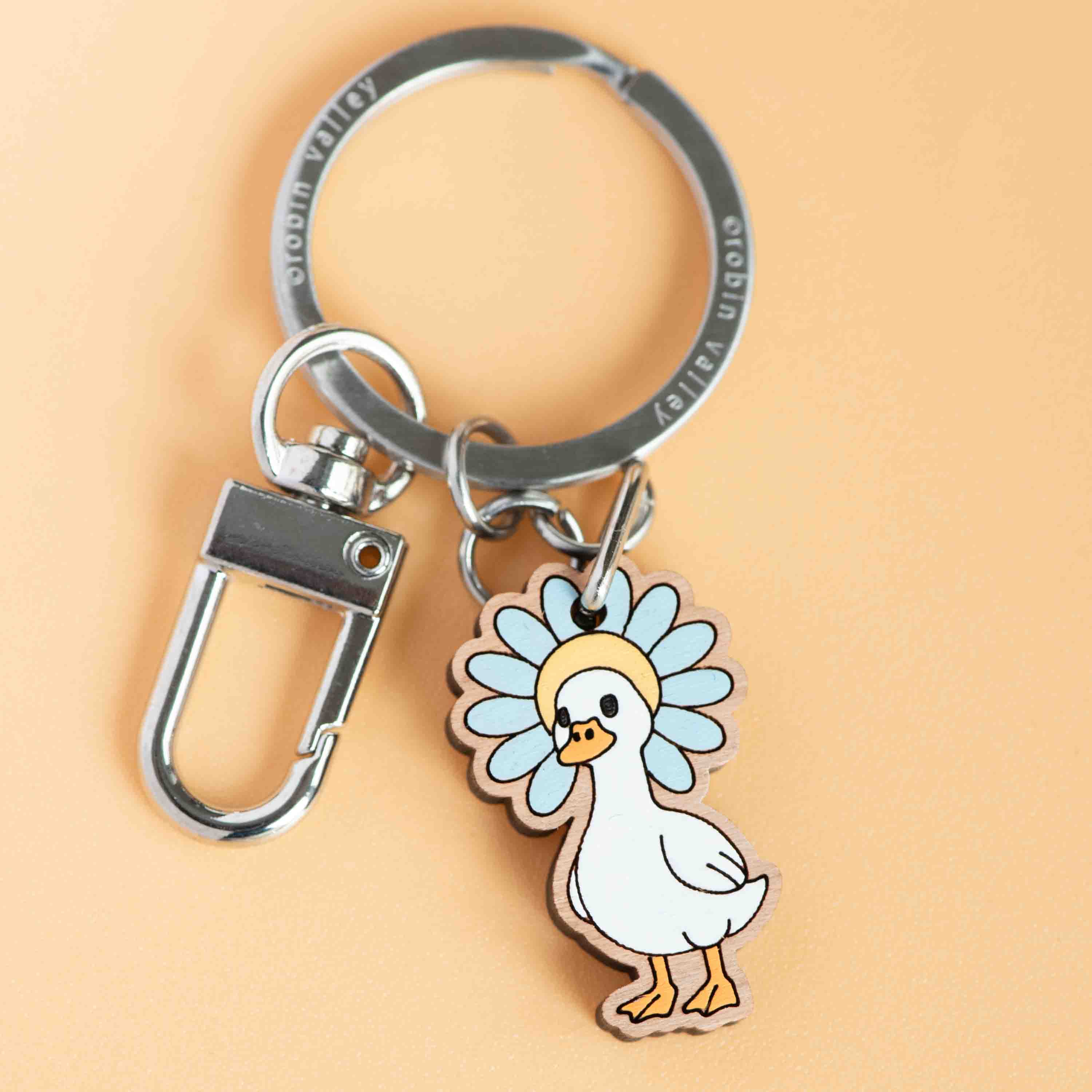 Call Duck Flower Hat Keyring