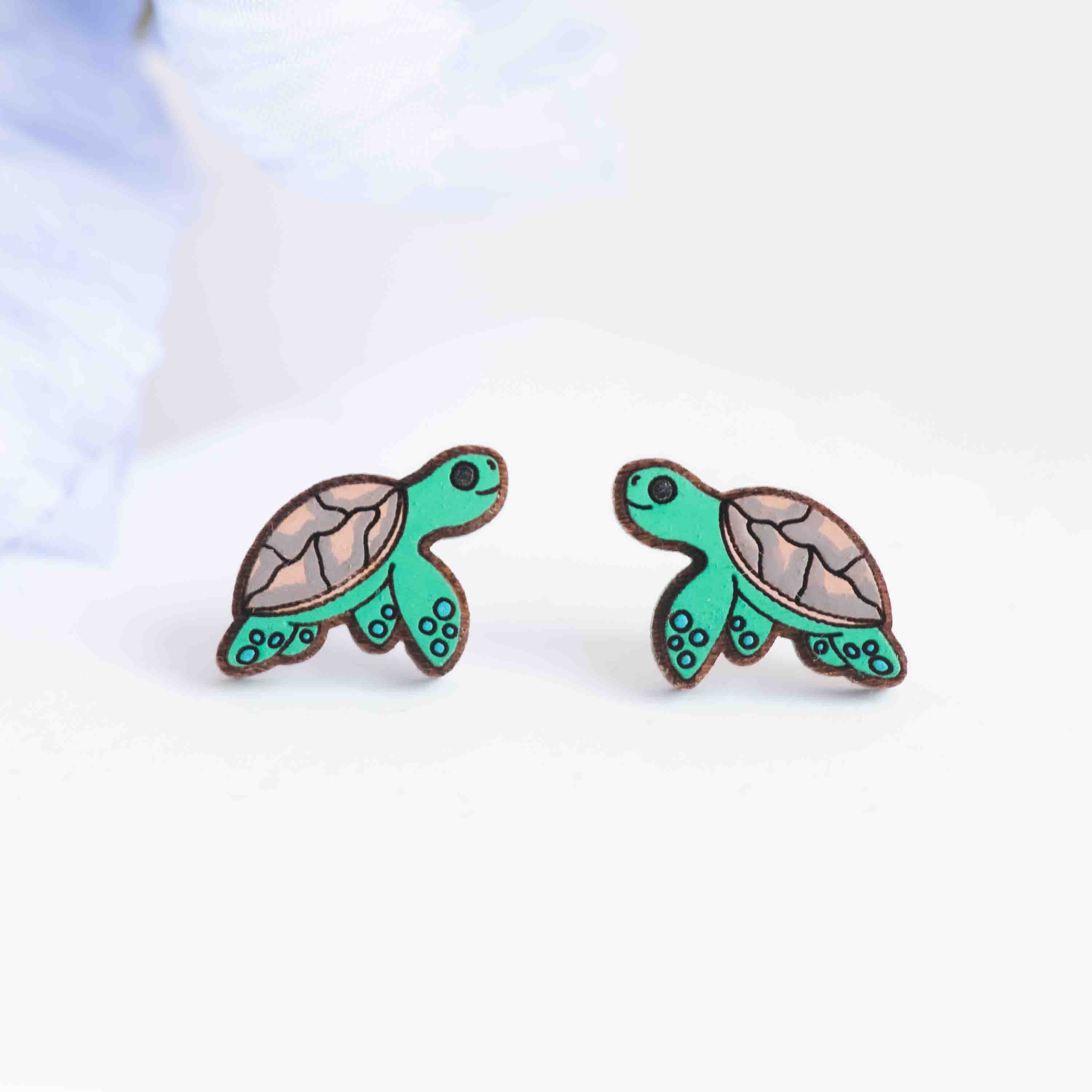 Boucles d'oreilles tortue de mer