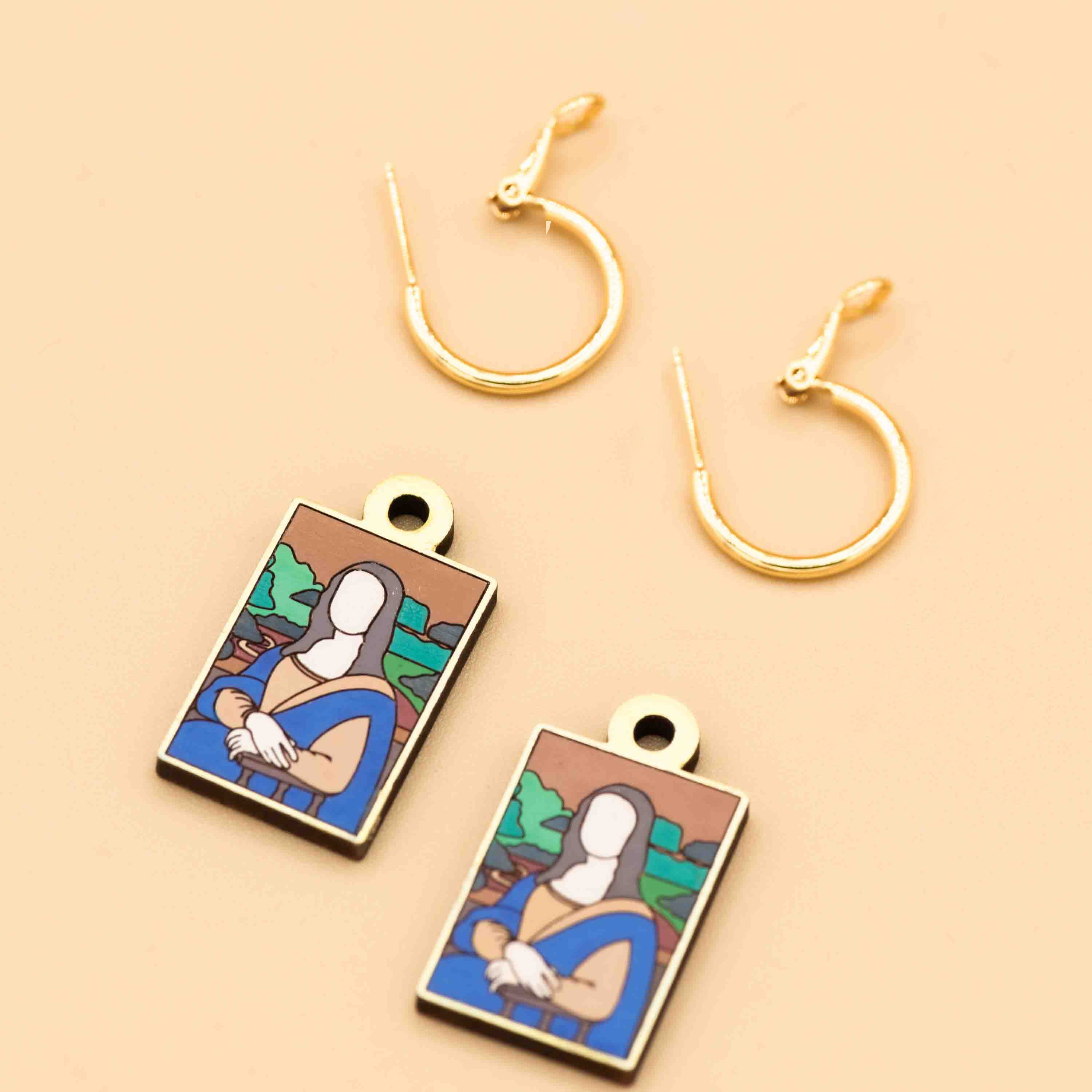 Mona Lisa Hoop Earrings Inspired by Leonardo da Vinci