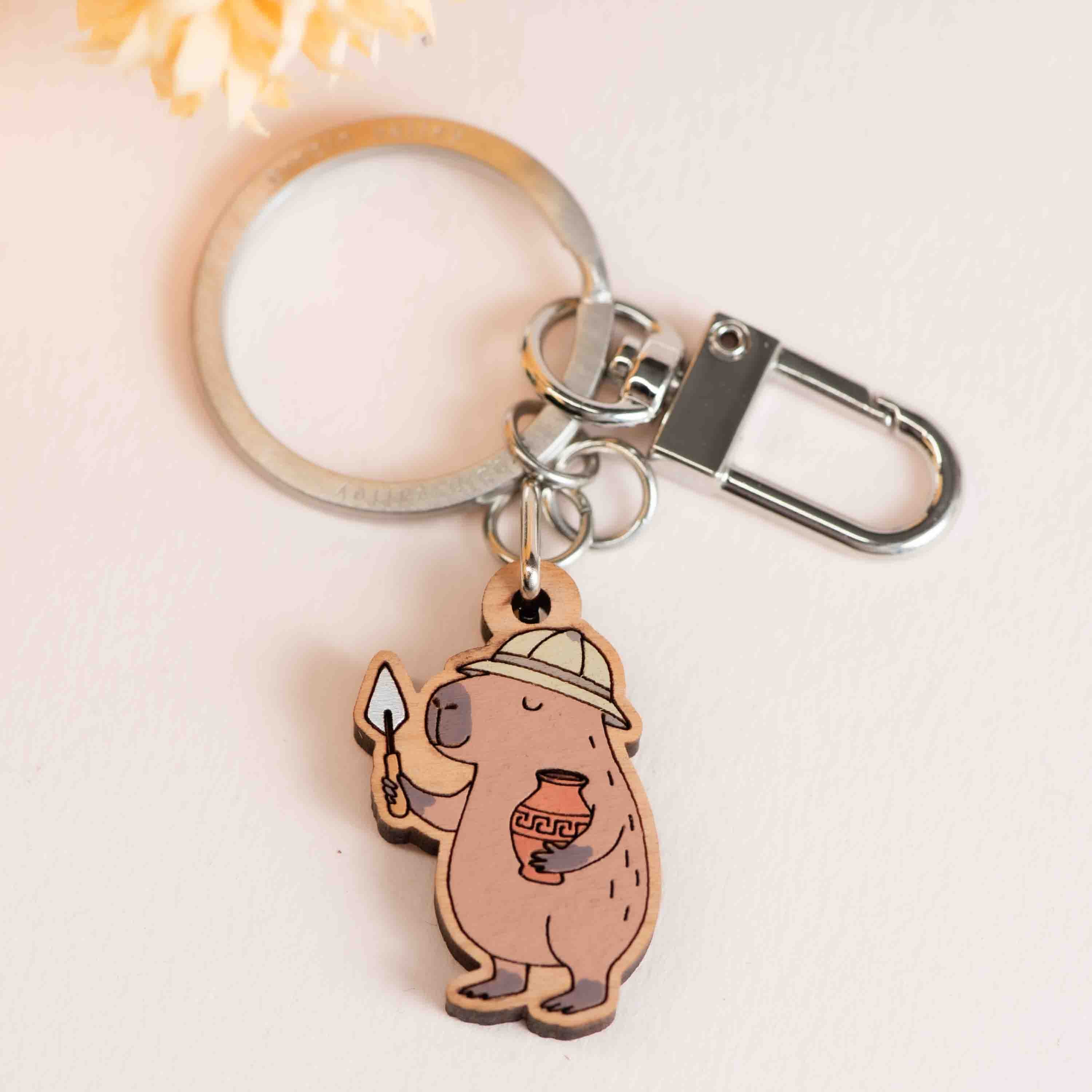 Archaeologist Capybara Keyring