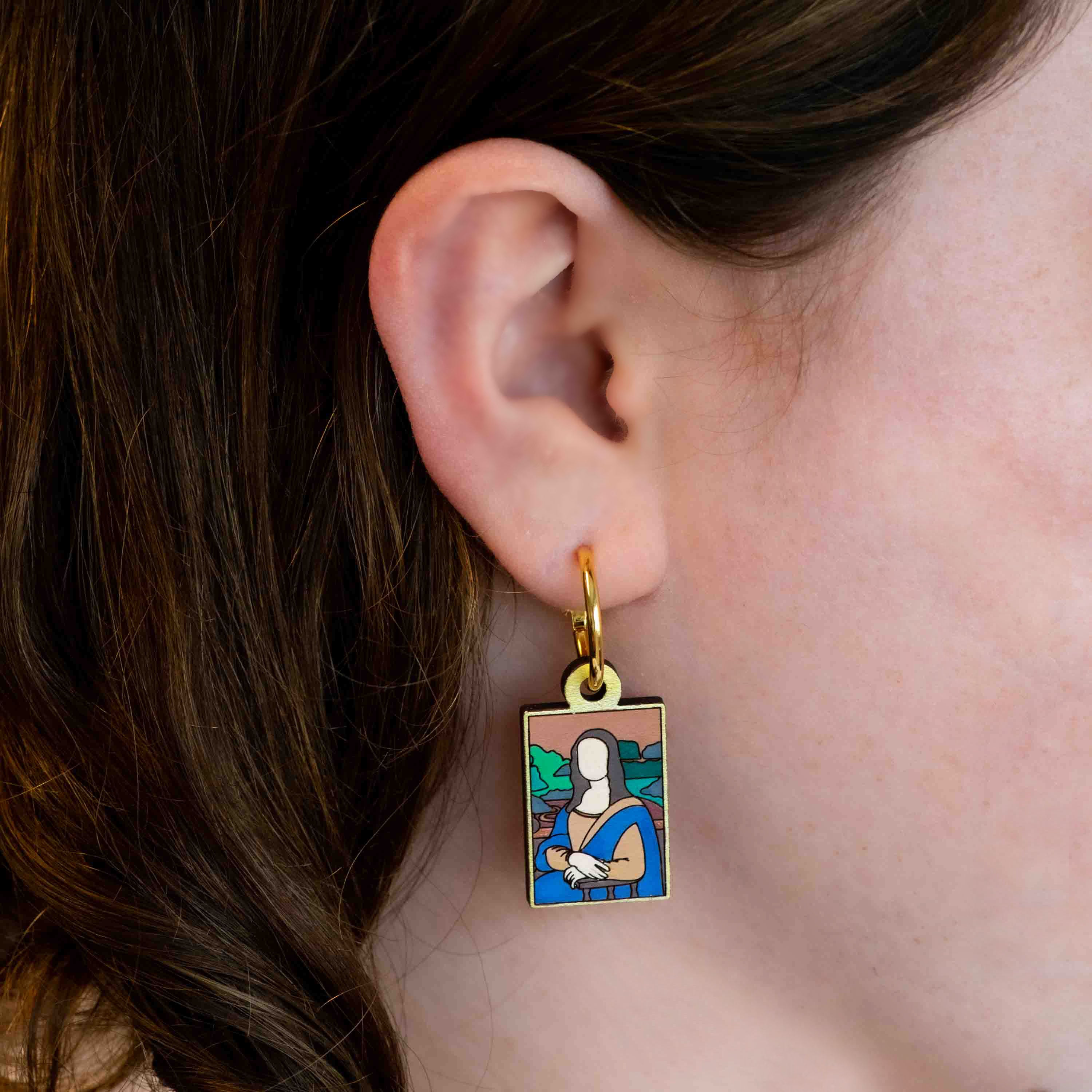 Mona Lisa Hoop Earrings Inspired by Leonardo da Vinci