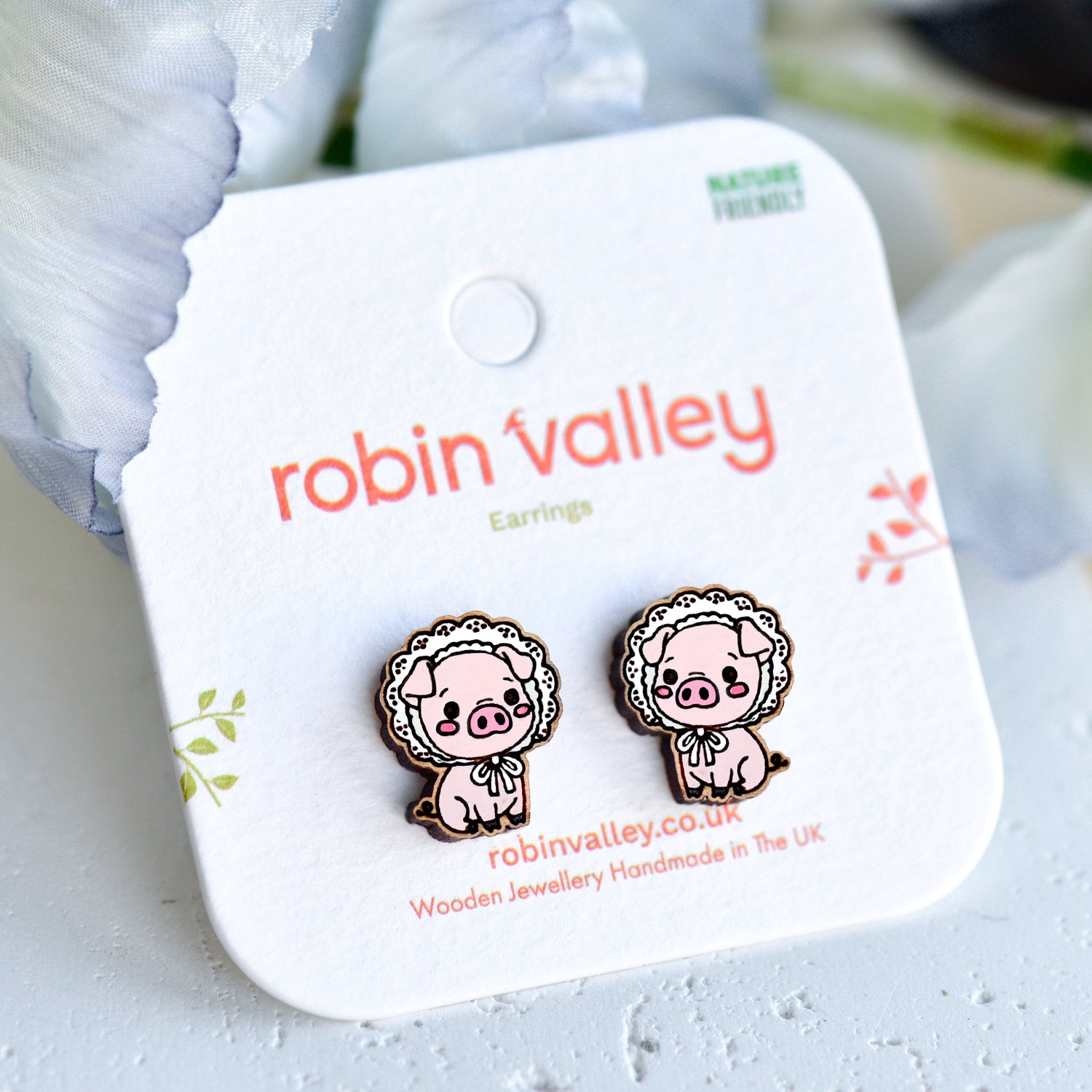 Alice in Wonderland The Pig Baby Earrings