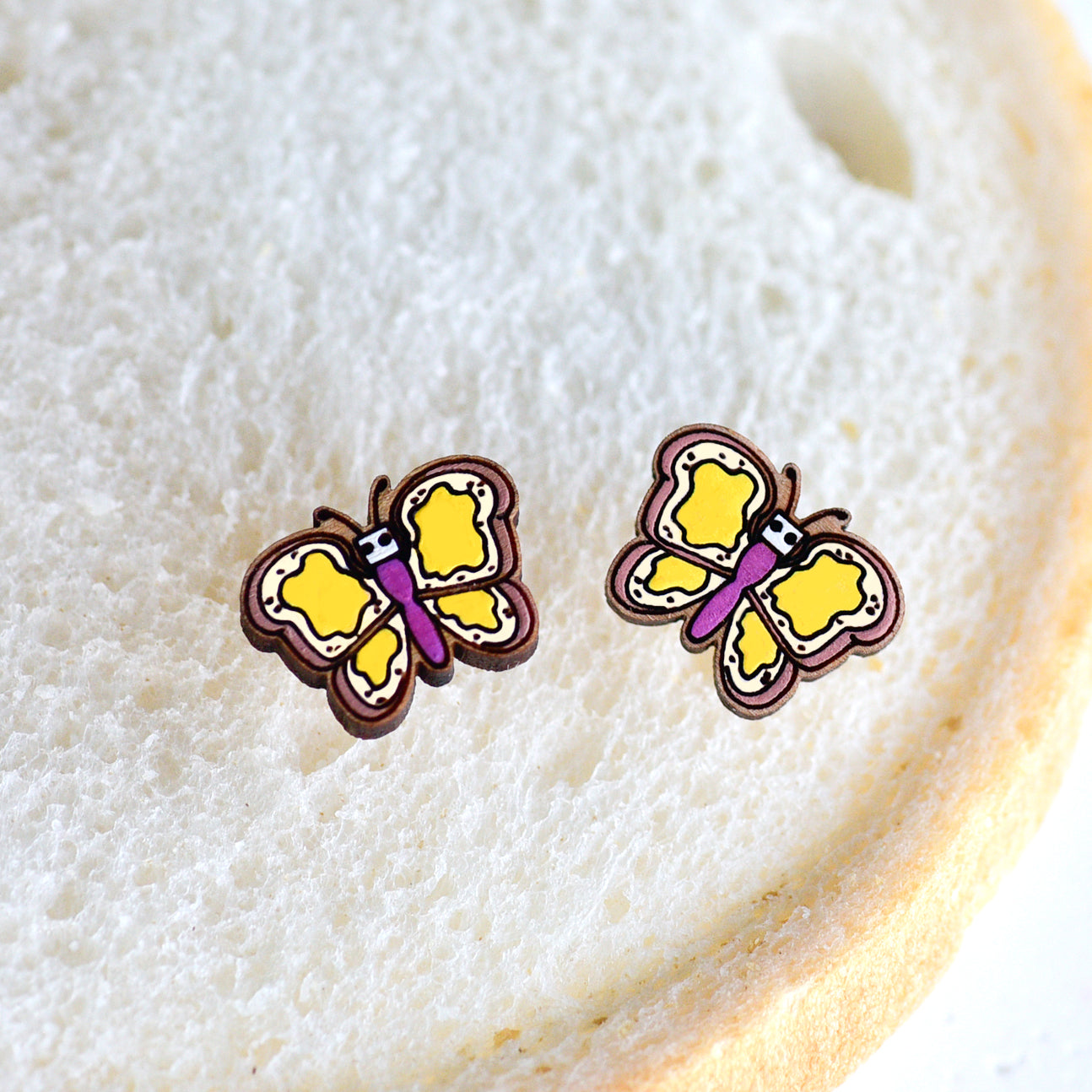 Alice in Wonderland Bread-and-Butterfly Earrings