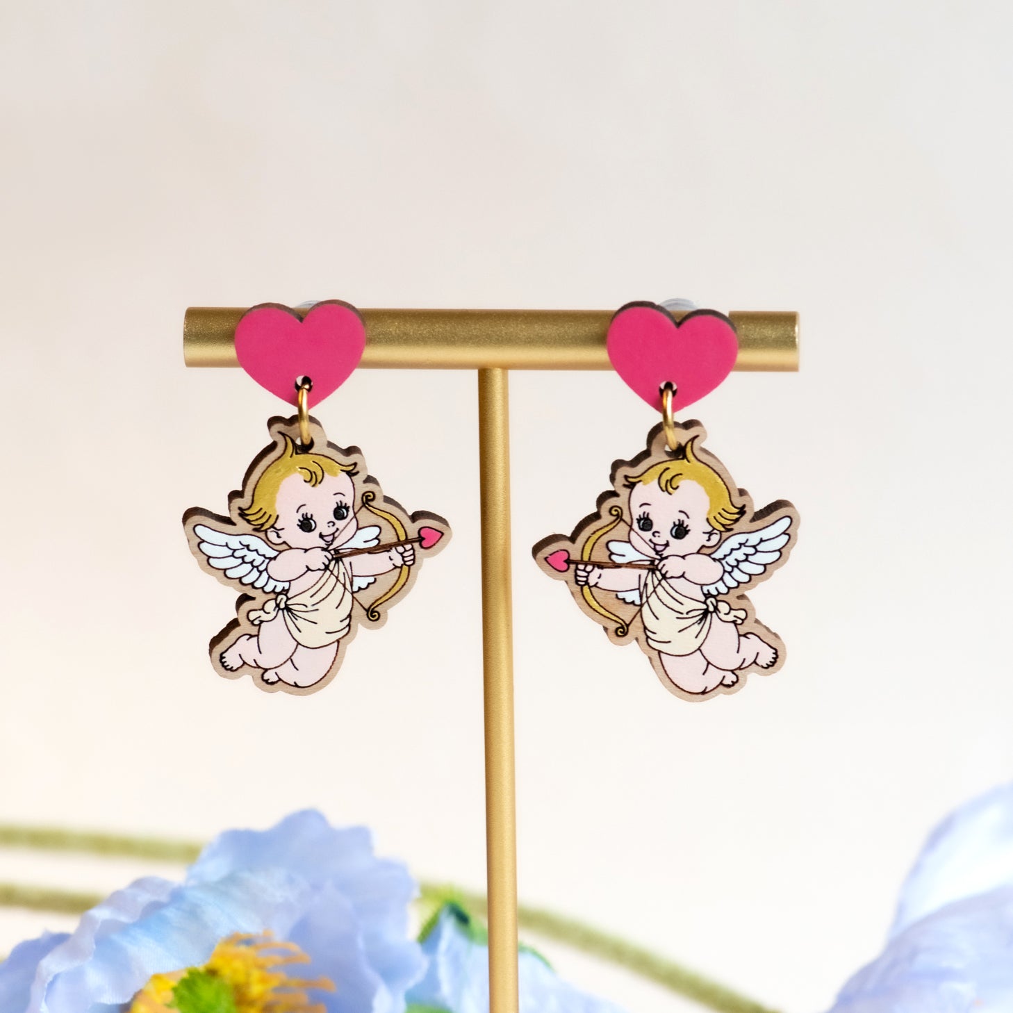 Vintage Cupid Drop Earrings