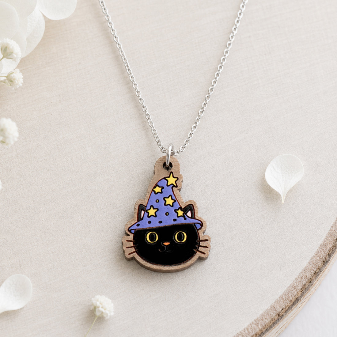 Little Wizard Black Cat Necklace