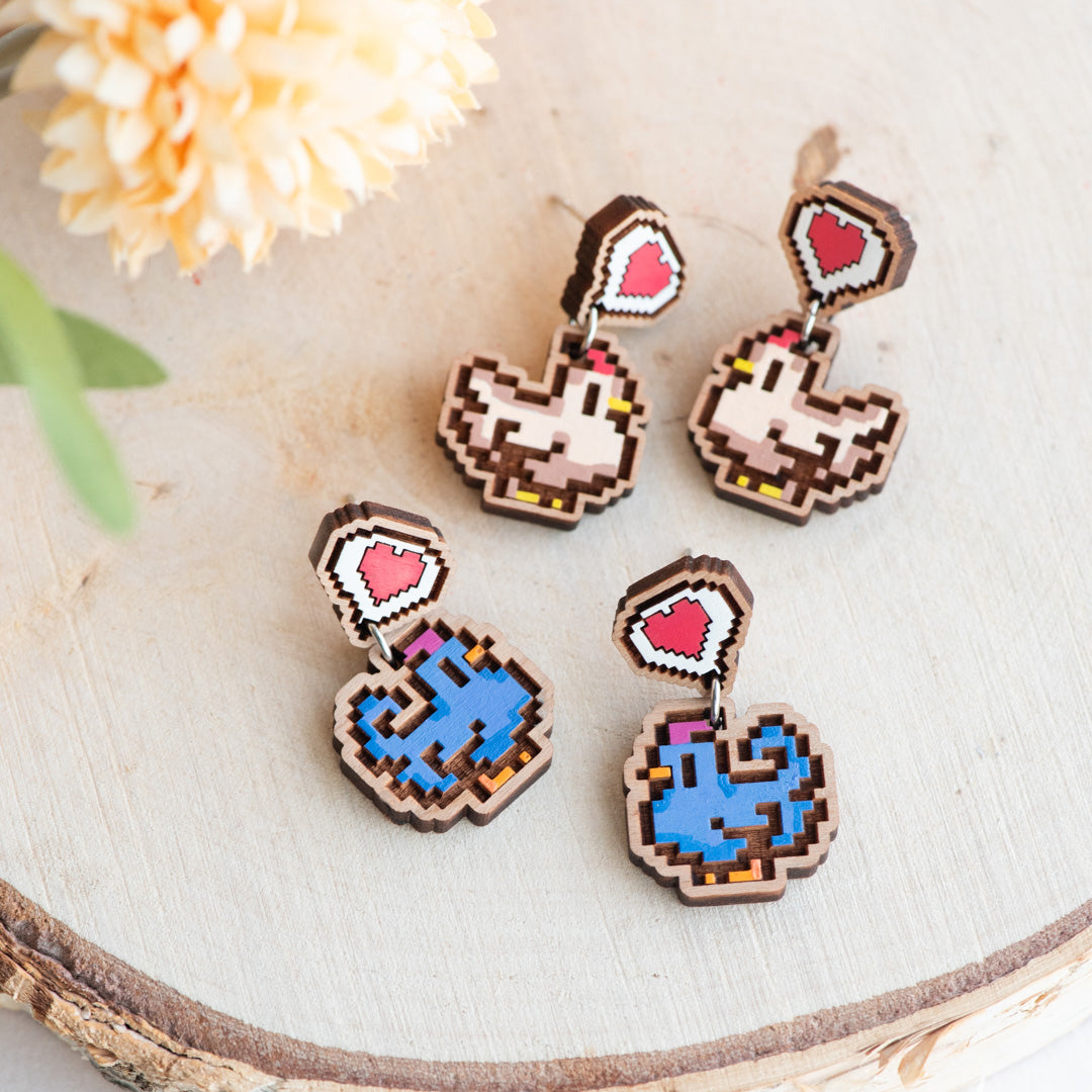 Happy Chicken Drop Earrings  – Stardew Valley