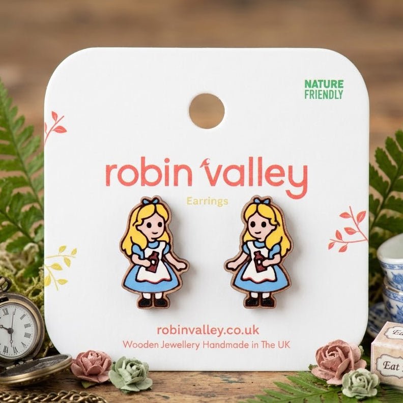 Alice in Wonderland Alice Stud Earrings - Robin Valley Official Store