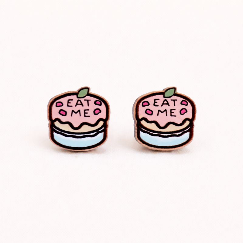 Alice in Wonderland Eat Me Cake Earrings - Robin Valley Official Store