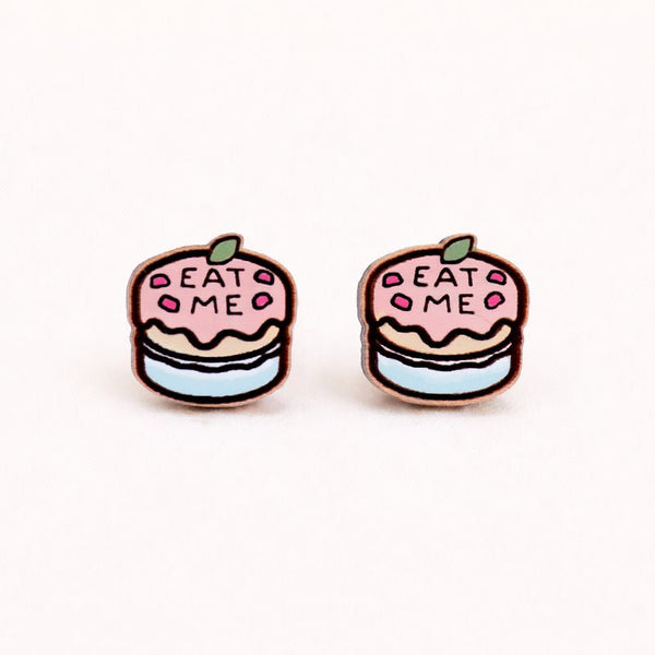 Alice in Wonderland Eat Me Cake Earrings - Robin Valley Official Store
