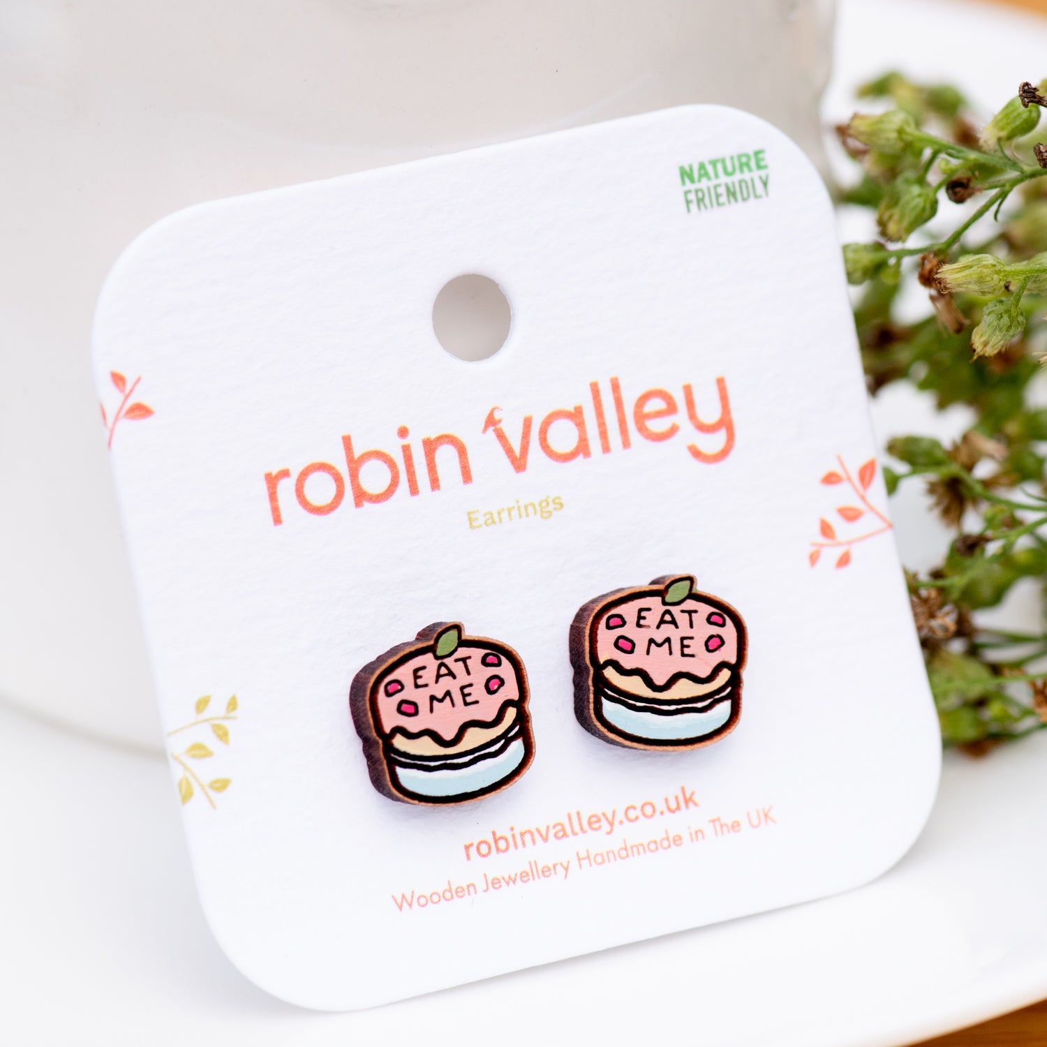 Alice in Wonderland Eat Me Cake Earrings - Robin Valley Official Store